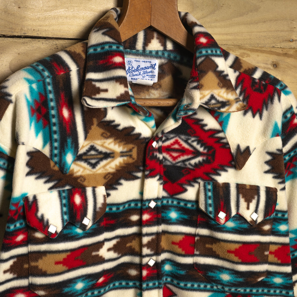 Rockmount Southwestern Fleece Pearl Snap Western Shirt – L, Fits L–XL