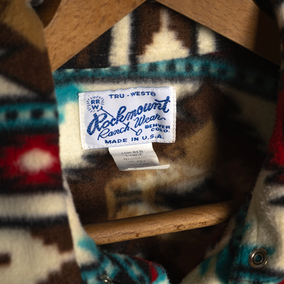 Rockmount Southwestern Fleece Pearl Snap Western Shirt – L, Fits L–XL