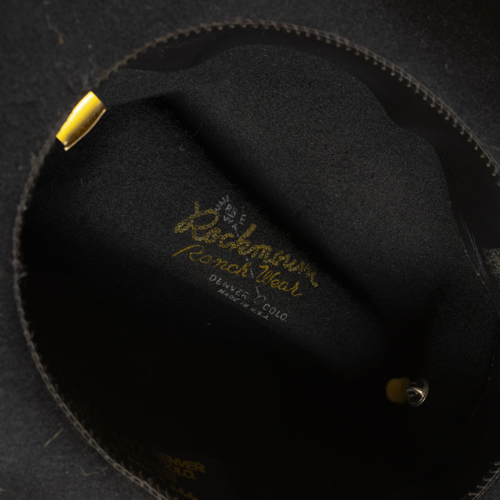 Rockmount Ranch Wear Black Texan Wool Cowboy Hat with Texas & Armadillo Pins