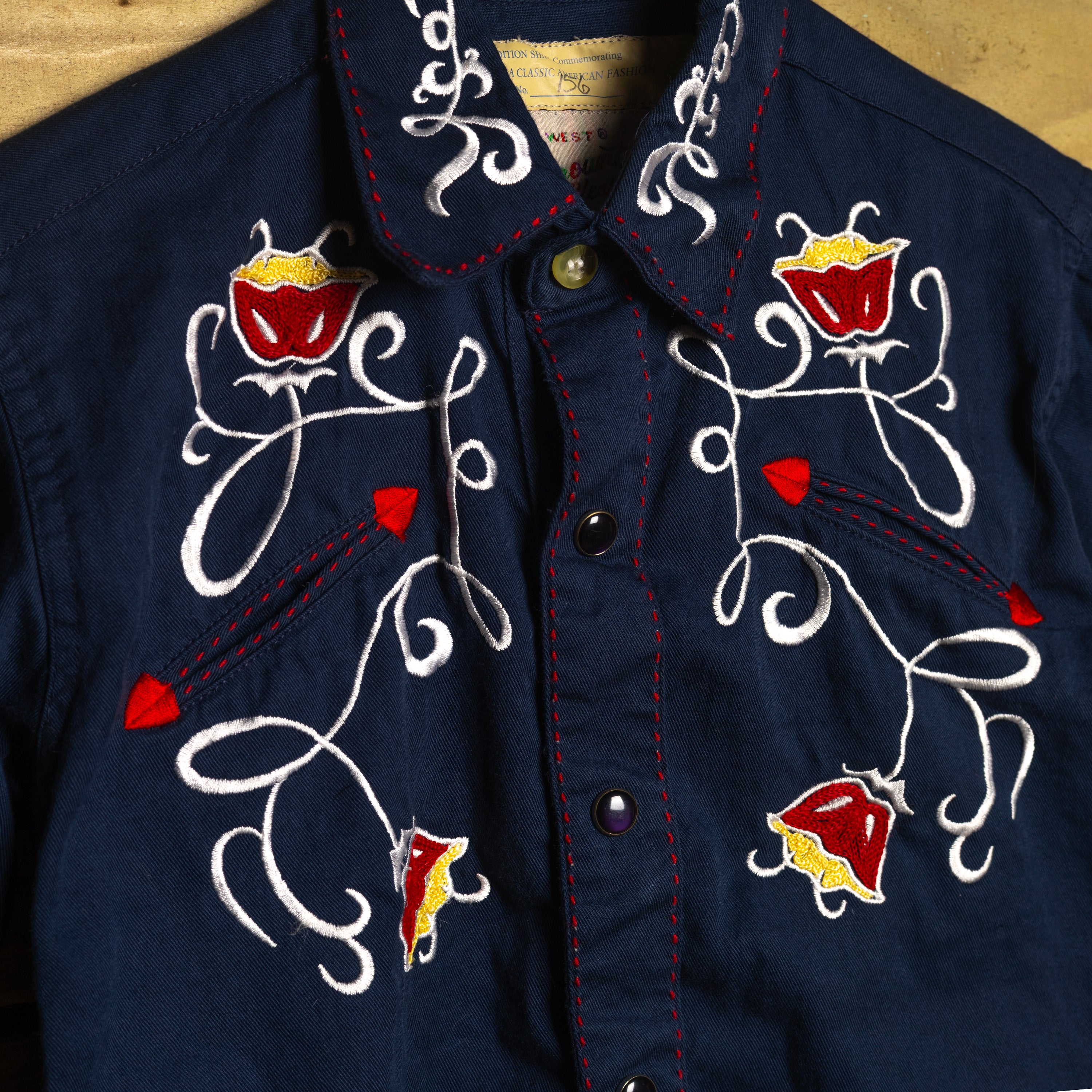 Rockmount Ranch Wear x Gibbs Smith Limited Edition Floral Embroidered Kids Pearl Snap Western Shirt No.156 — Size S (2-4)