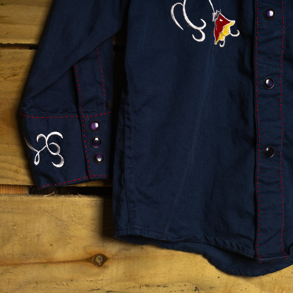 Rockmount Ranch Wear x Gibbs Smith Limited Edition Floral Embroidered Kids Pearl Snap Western Shirt No.156 — Size S (2-4)