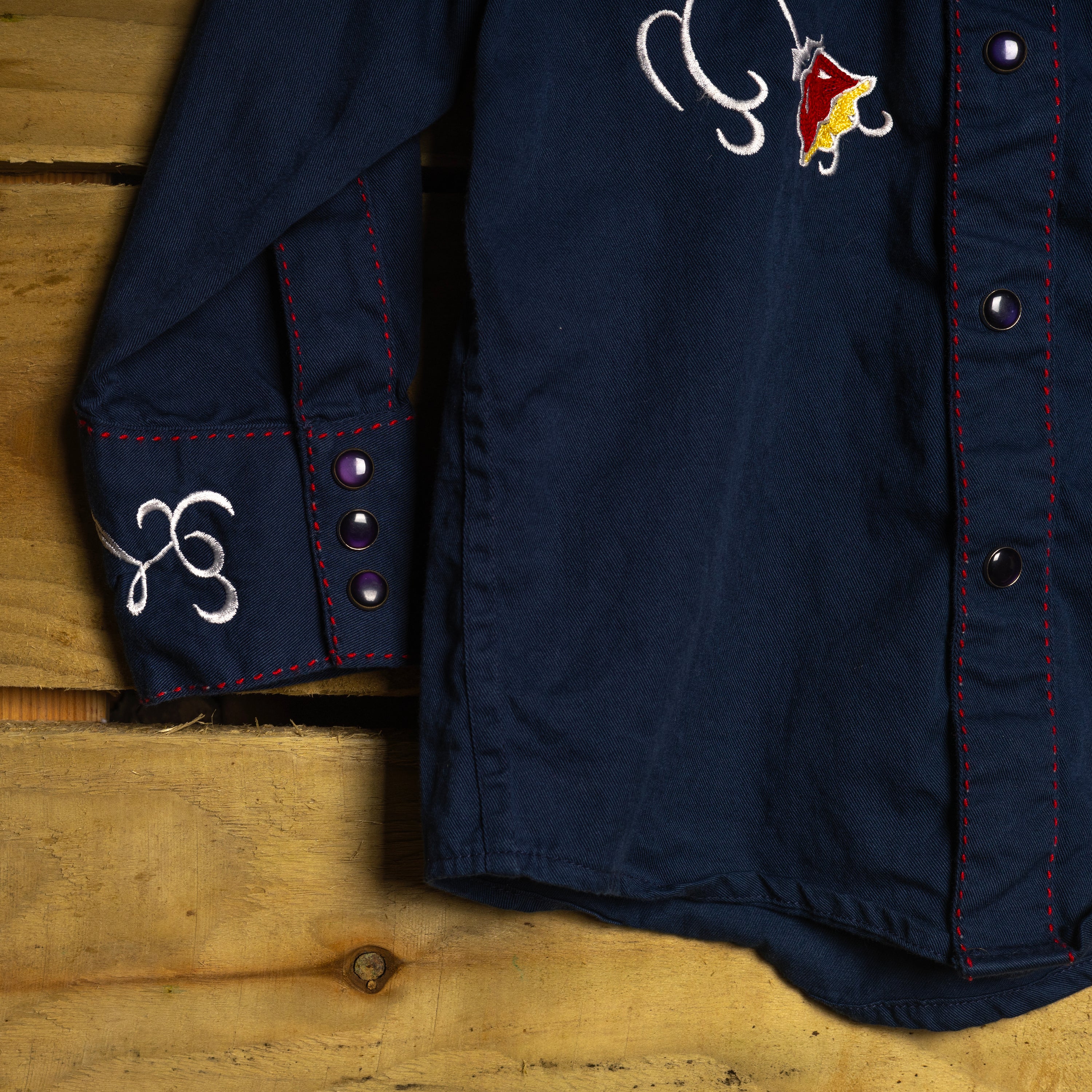 Rockmount Ranch Wear x Gibbs Smith Limited Edition Floral Embroidered Kids Pearl Snap Western Shirt No.156 — Size S (2-4)