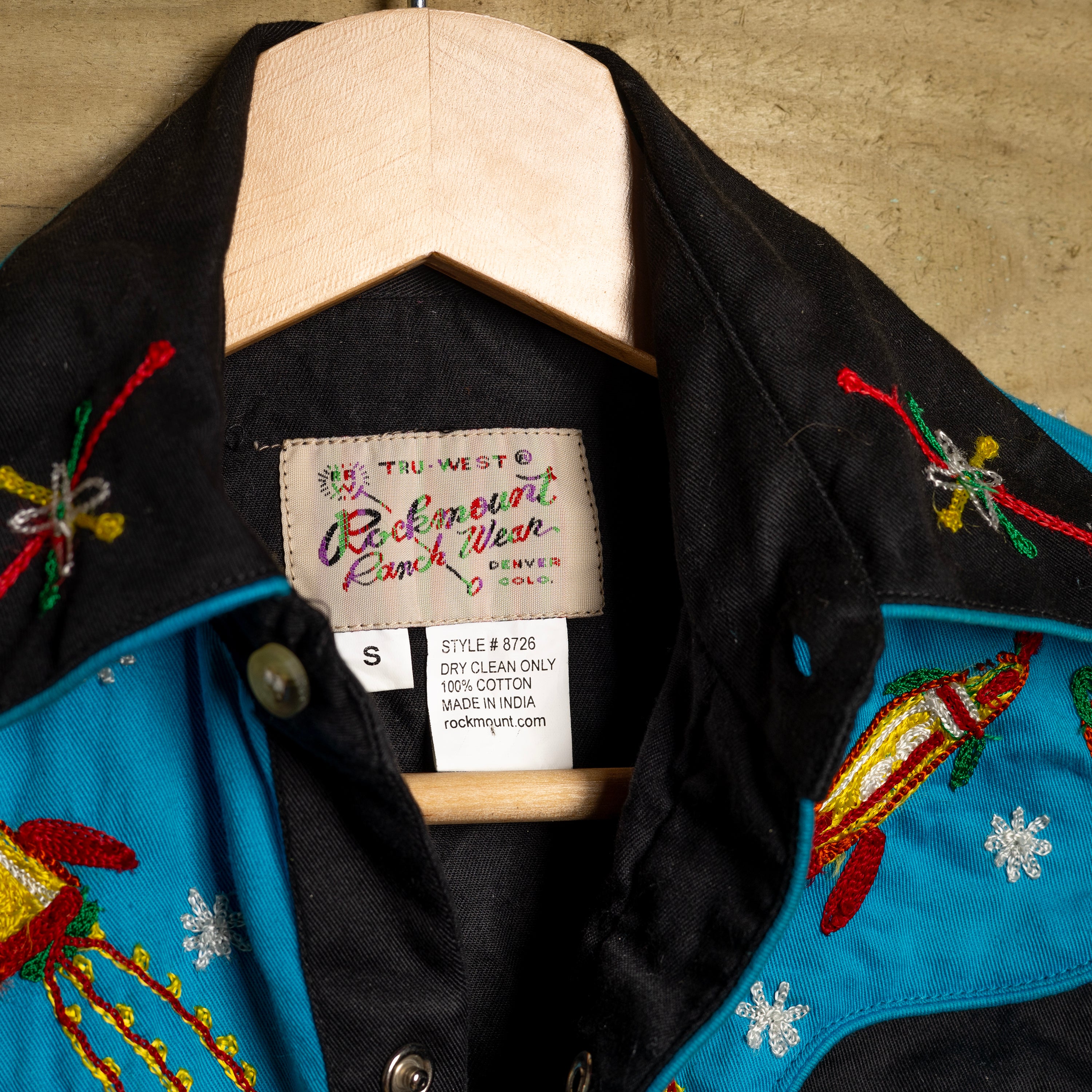 Rockmount Ranch Wear Rocket & Planet Embroidered Kids Western Shirt - Pearl Snaps - Size S