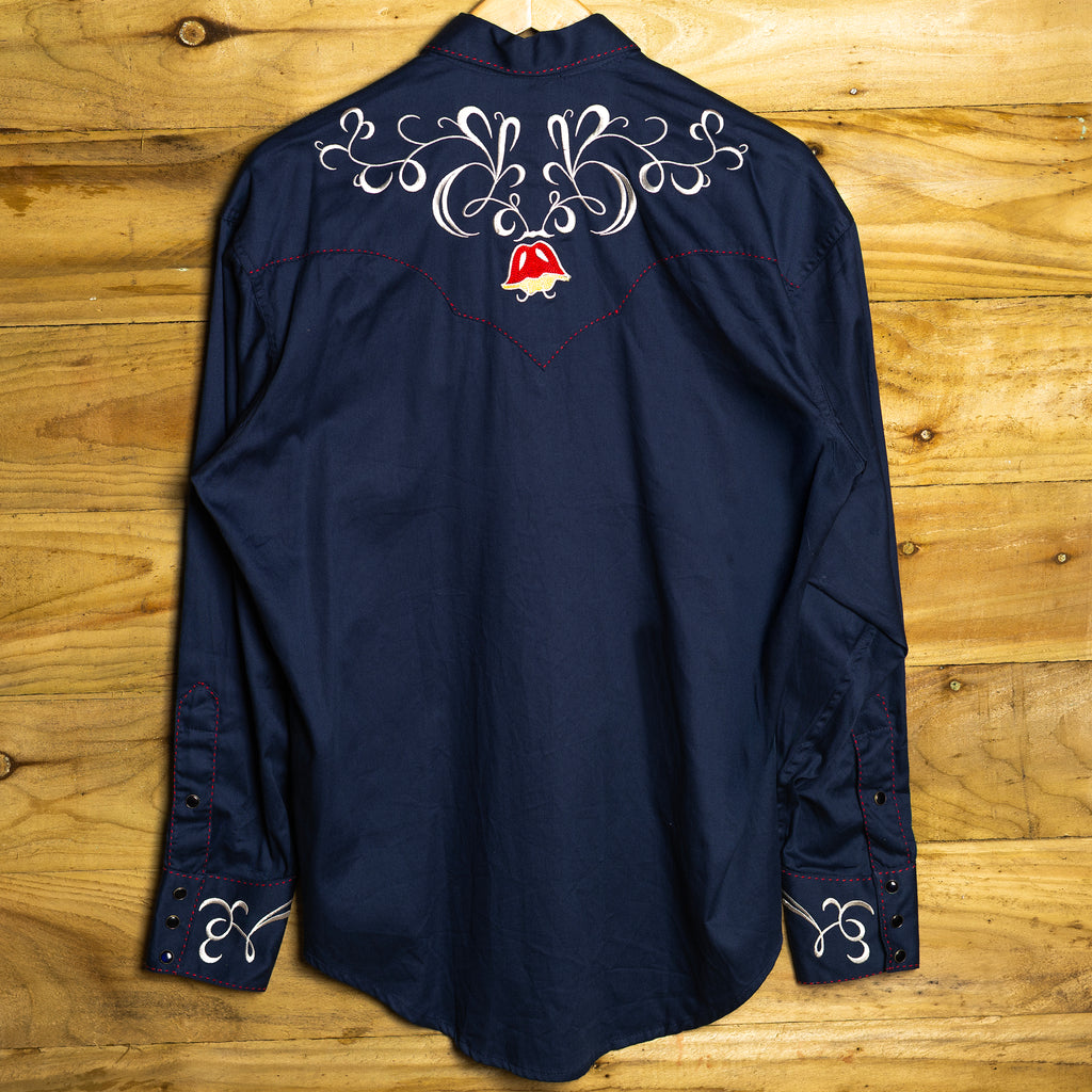 NWT Rockmount Ranchwear Limited Edition Navy Embroidered Tulip Western Shirt
