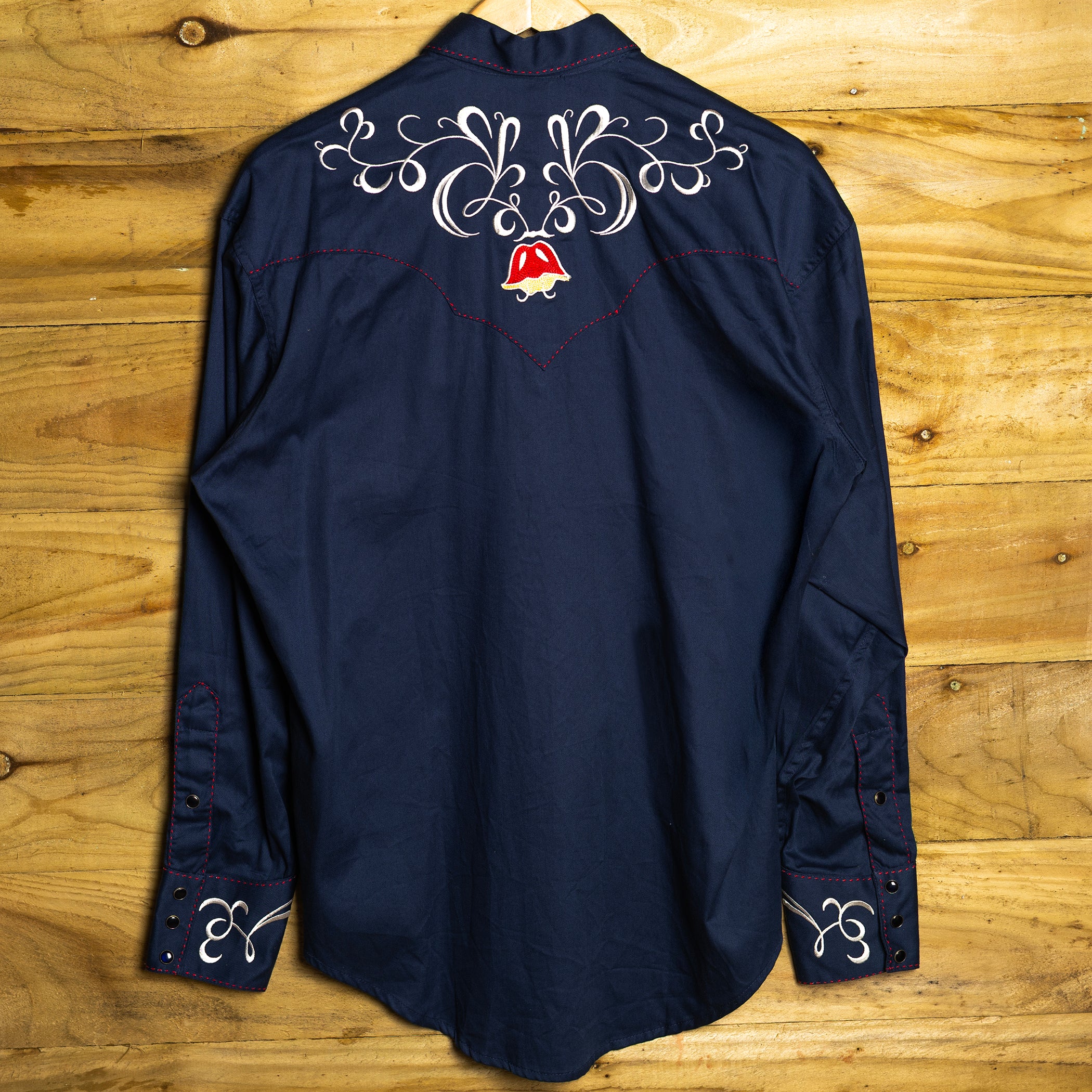 NWT Rockmount Ranchwear Limited Edition Navy Embroidered Tulip Western Shirt