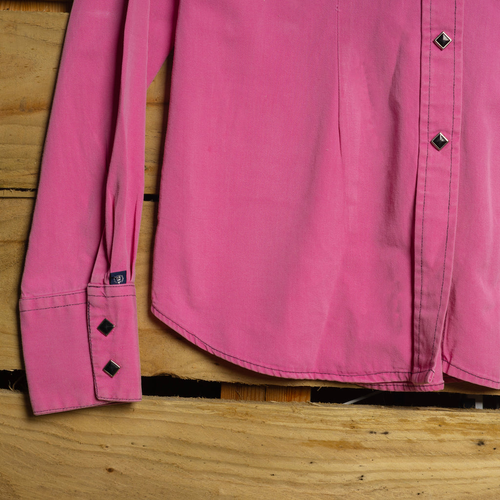Vintage Rockmount Ranch Wear Pink Women's Western Shirt with Pearl Snaps L 16-18