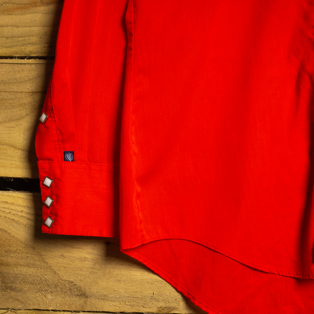 Vintage 1970s Rockmount Ranchwear Red Pearl Snap Western Shirt — Men's M