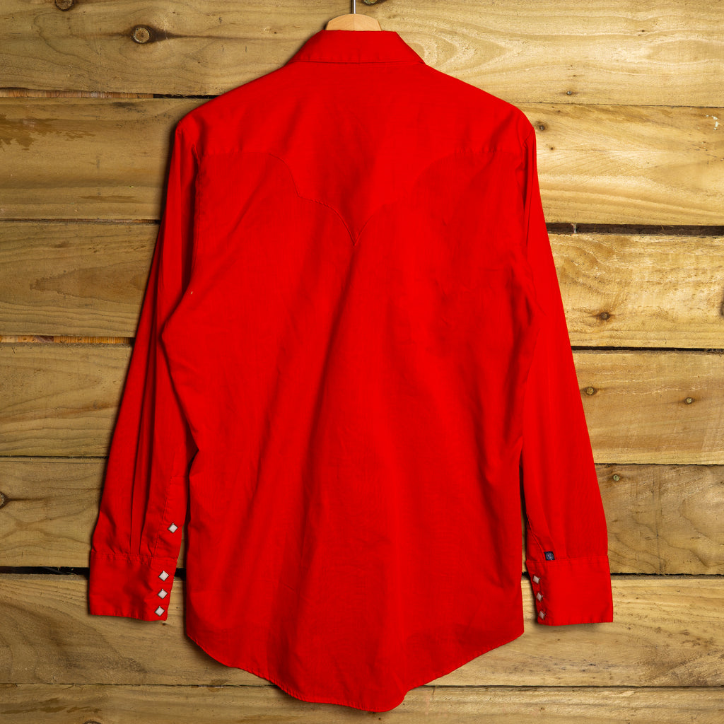 Vintage 1970s Rockmount Ranchwear Red Pearl Snap Western Shirt — Men's M