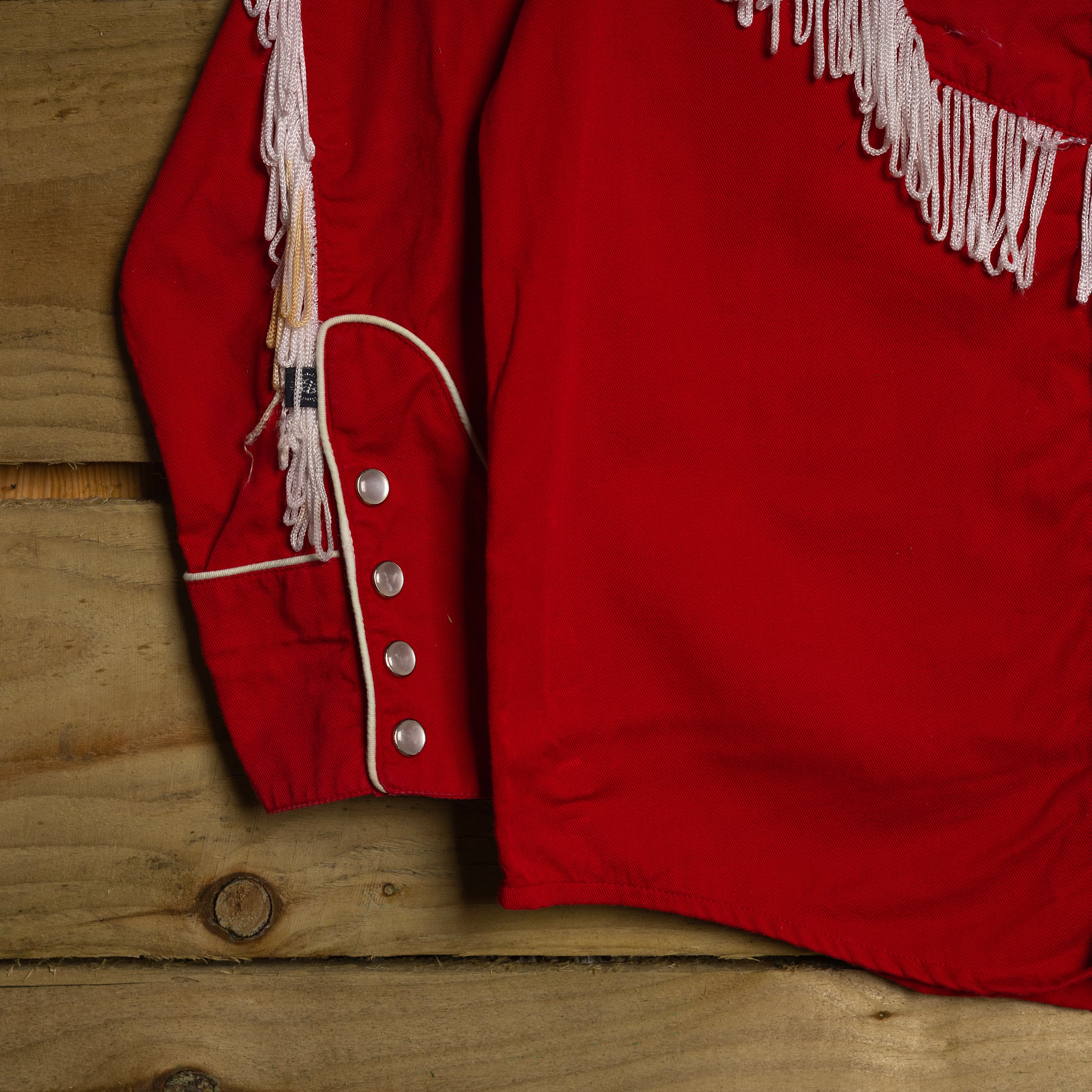 Rockmount Ranch Wear Vintage Kids Red Fringed Floral Embroidered Western Shirt – Pearl Snaps – XS (Age 4–6)