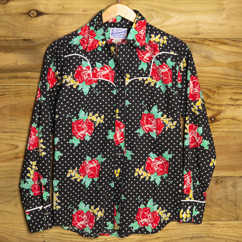 Vintage Rockmount Ranch Wear Black and Red Western Shirt 10/12