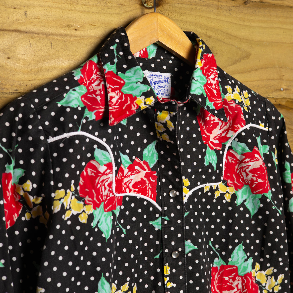 Vintage Rockmount Ranch Wear Black and Red Western Shirt 10/12