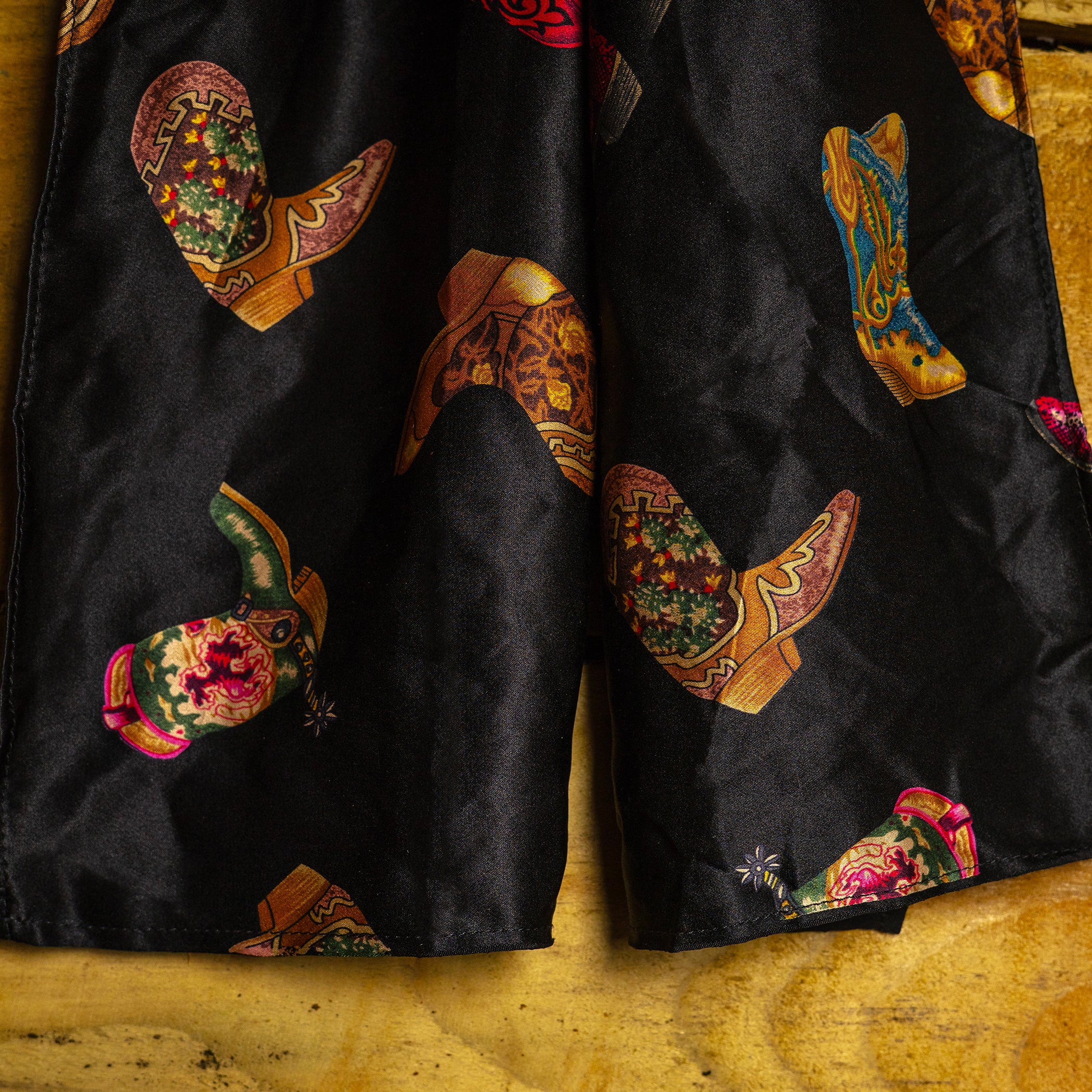 Vintage Rockmount Ranchwear Western Boot Print Silk Scarf