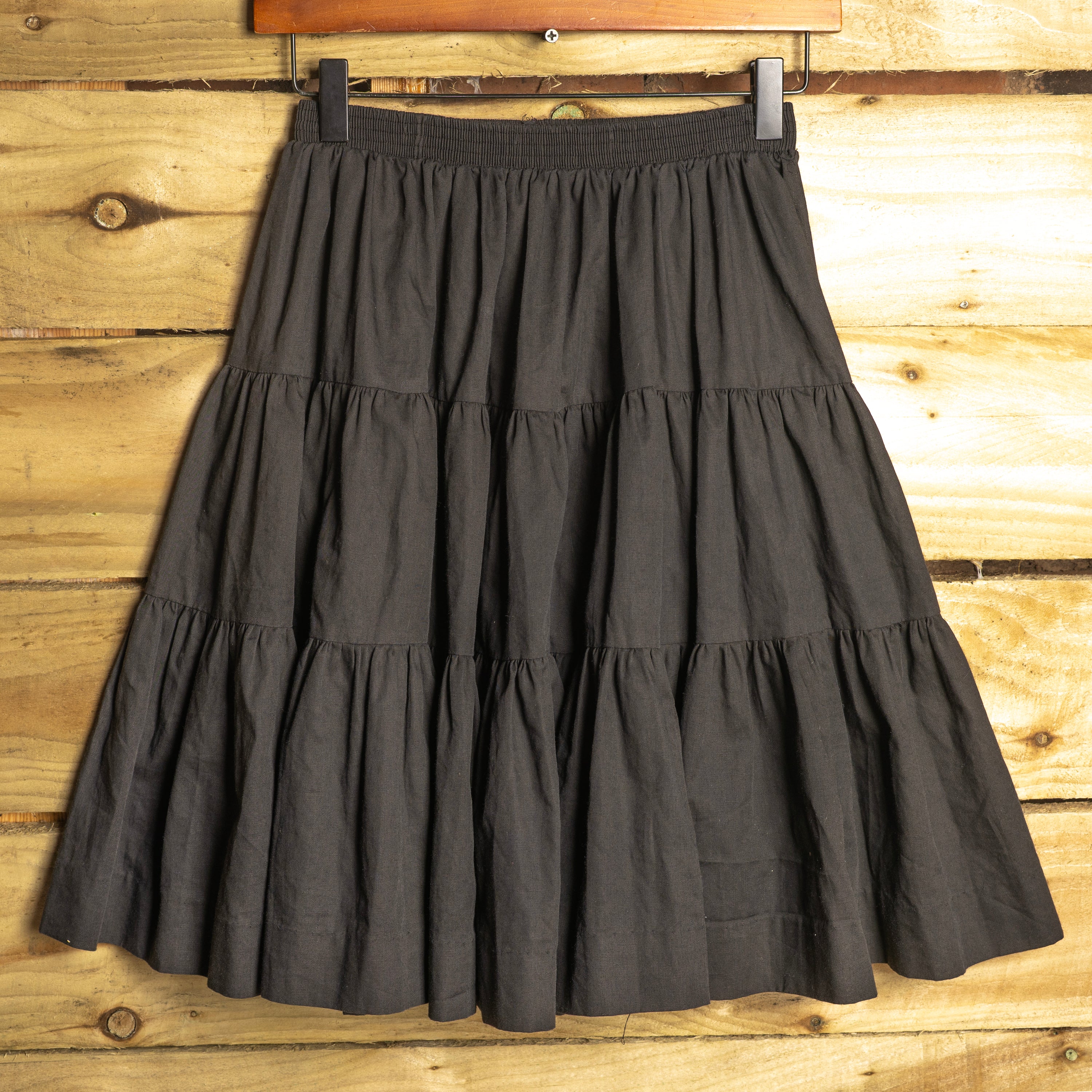 Rockmount Ranch Wear Vintage Black Midi Tiered Skirt – XS