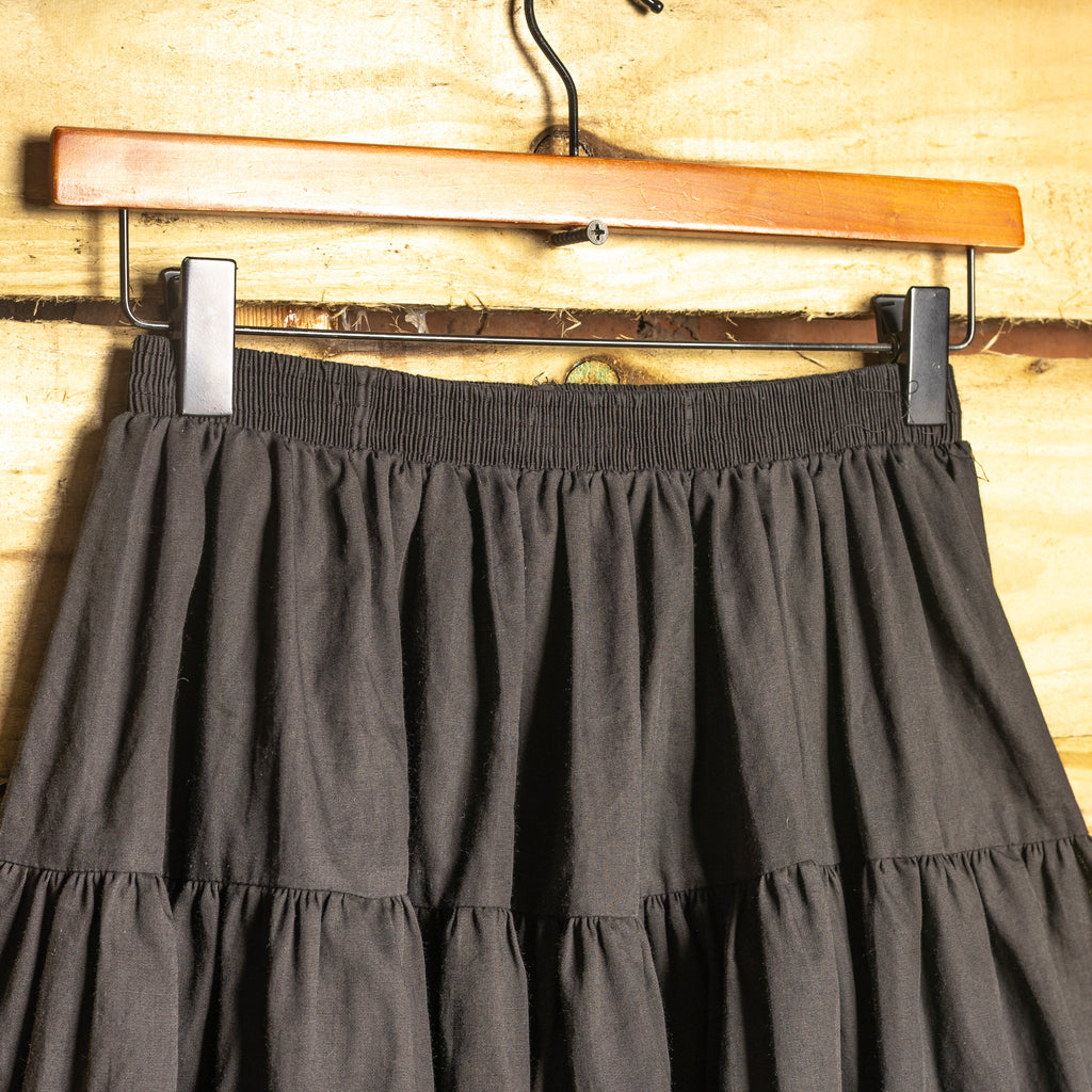Rockmount Ranch Wear Vintage Black Midi Tiered Skirt – XS
