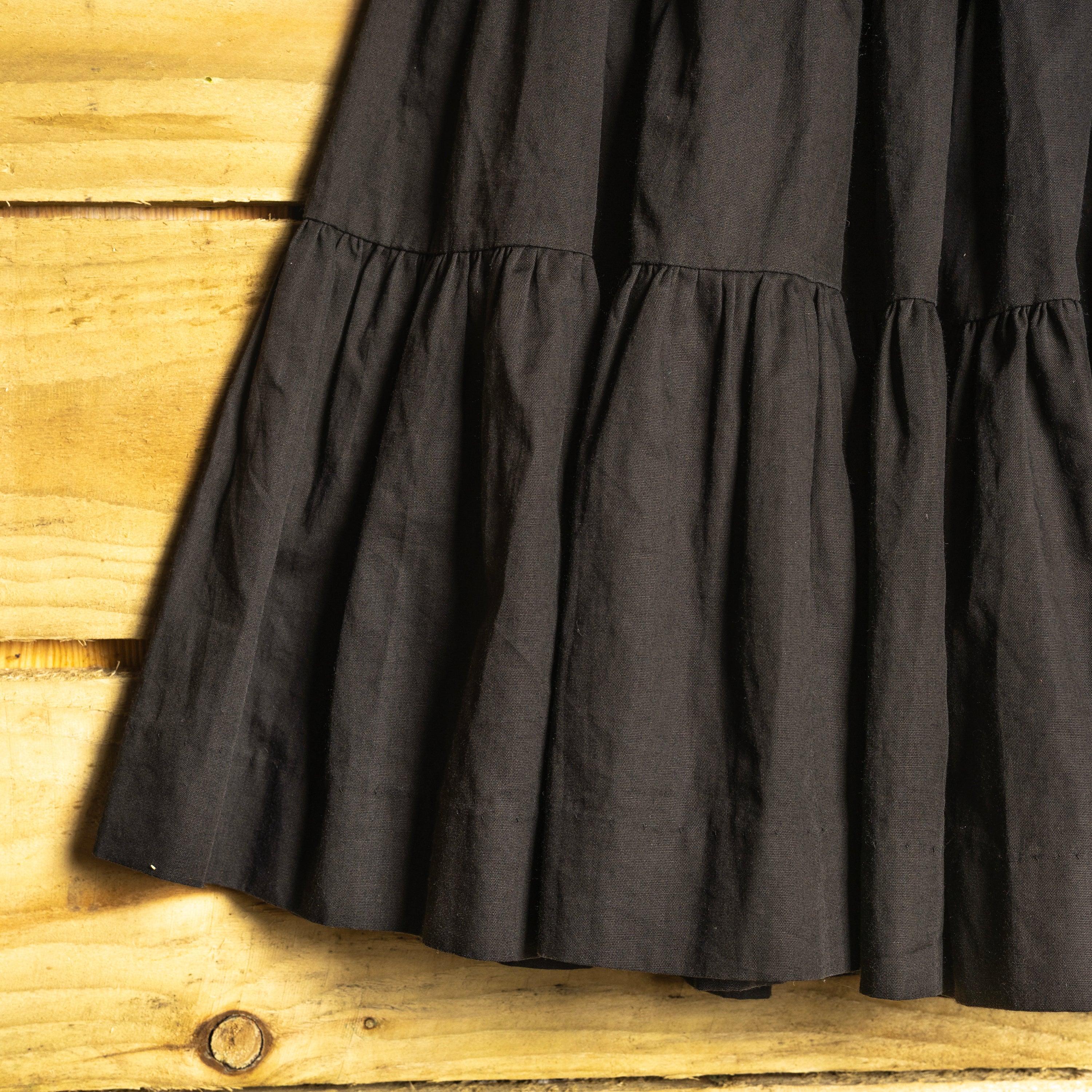 Rockmount Ranch Wear Vintage Black Midi Tiered Skirt – XS