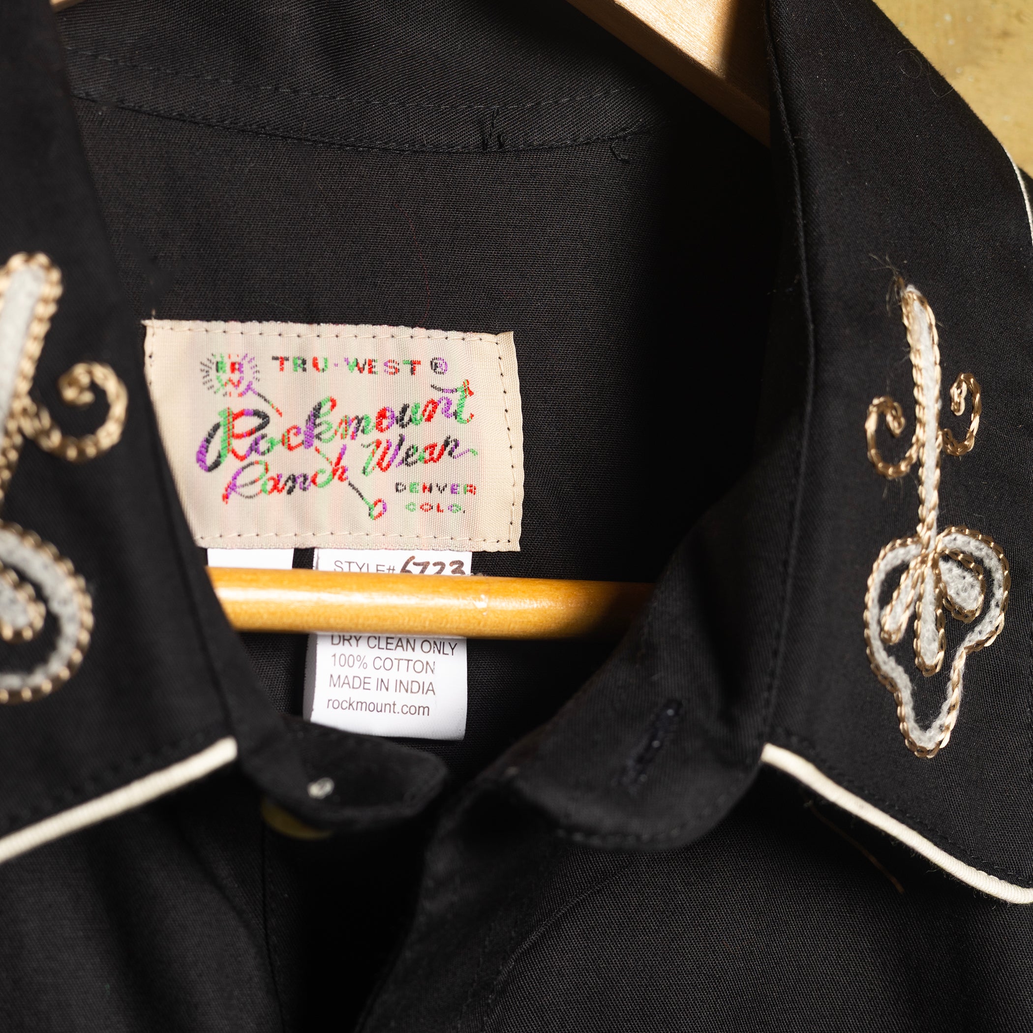 NWT Rockmount Ranch Wear Black Fringe Embroidered Pearl Snap Western Shirt – Size XL