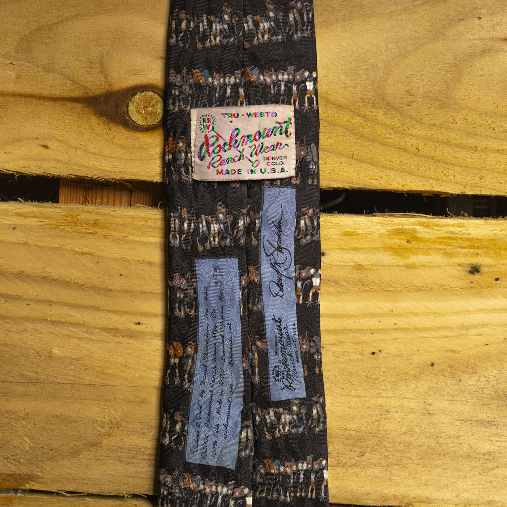 Rockmount Ranch Wear Limited Edition Cowboy Boot & Spurs Print Silk Tie