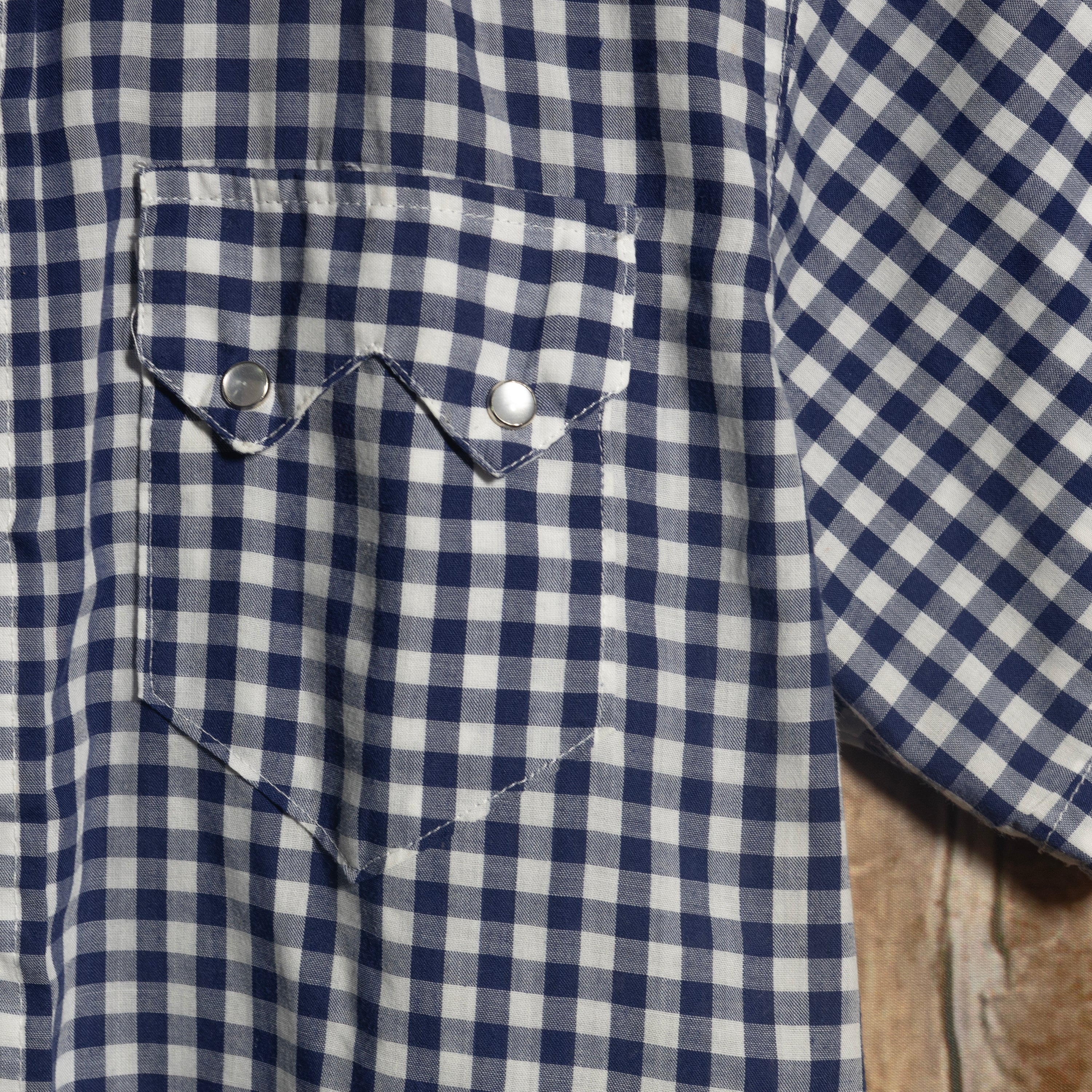 Rockmount Ranch Wear Teen Checked Blue and White Western Shirt