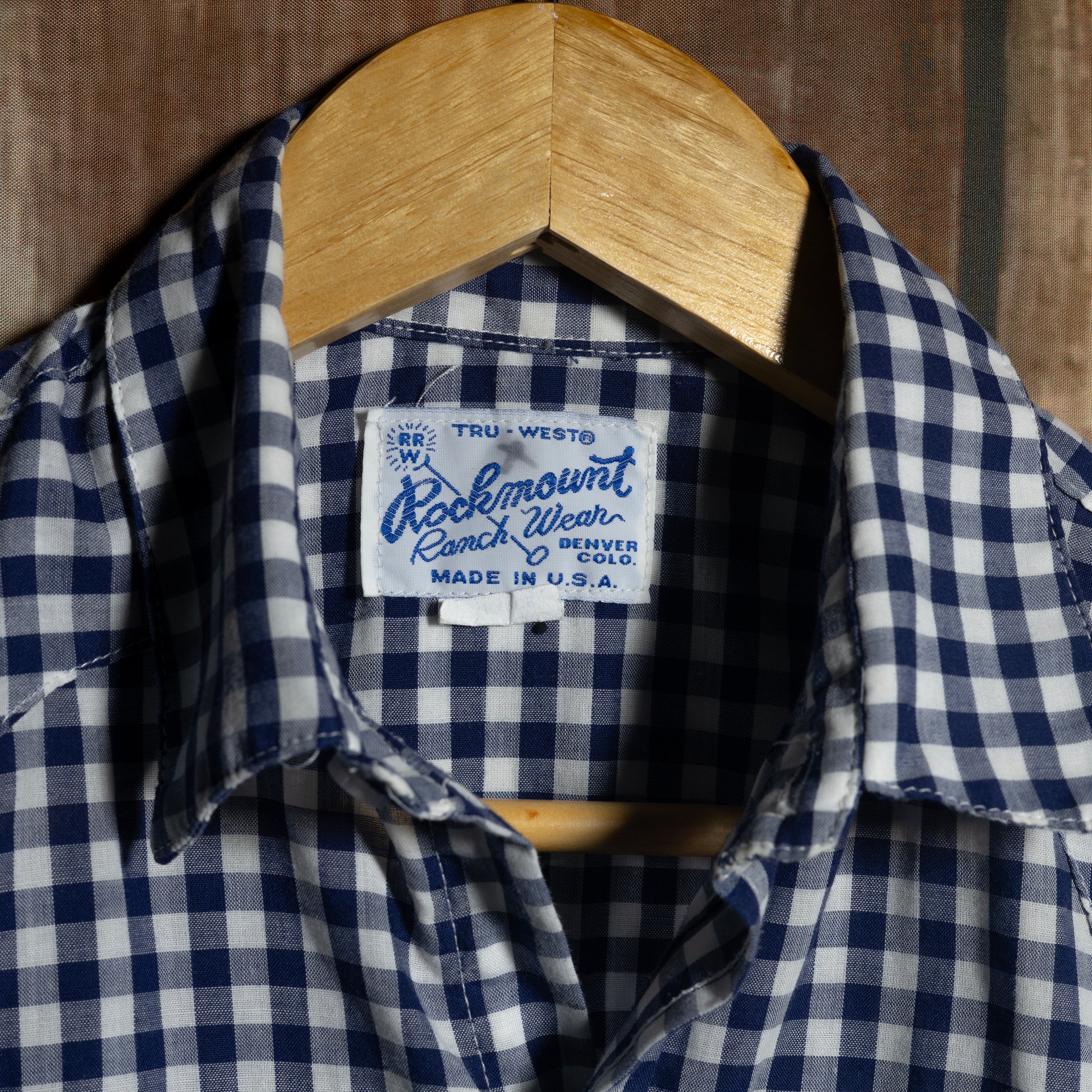 Rockmount Ranch Wear Teen Checked Blue and White Western Shirt