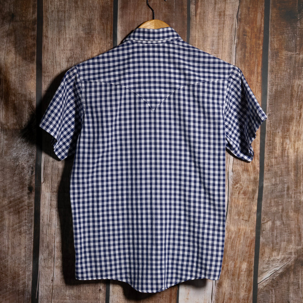 Rockmount Ranch Wear Teen Checked Blue and White Western Shirt