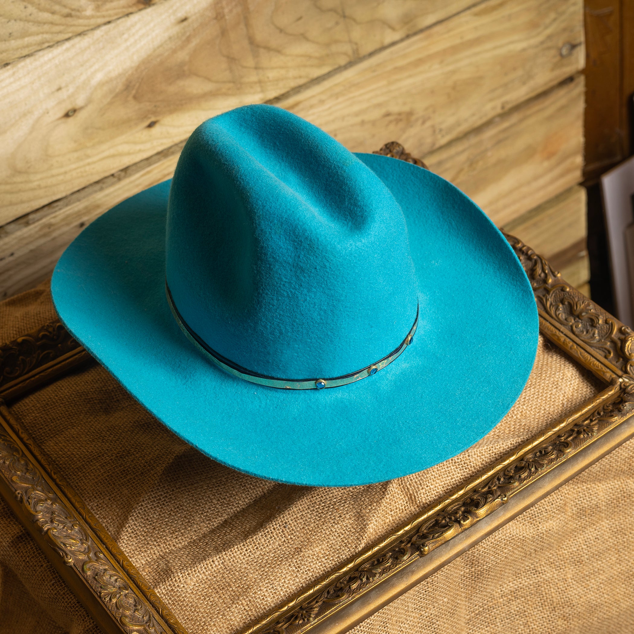 Vintage Rockmount Ranch Wear Turquoise Cowboy Hat – Colorado Style 1777 (Rim 21.5")