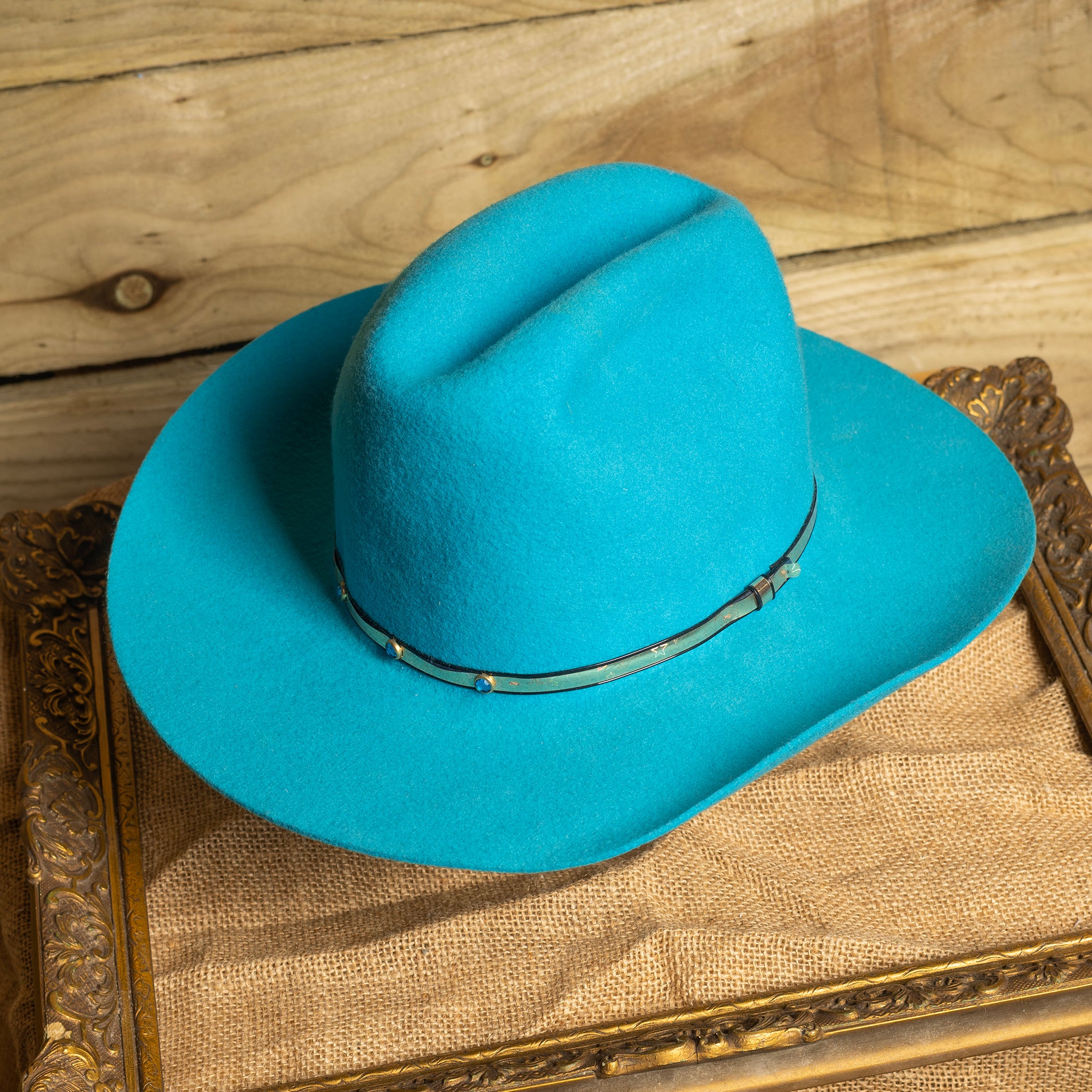 Vintage Rockmount Ranch Wear Turquoise Cowboy Hat – Colorado Style 1777 (Rim 21.5")