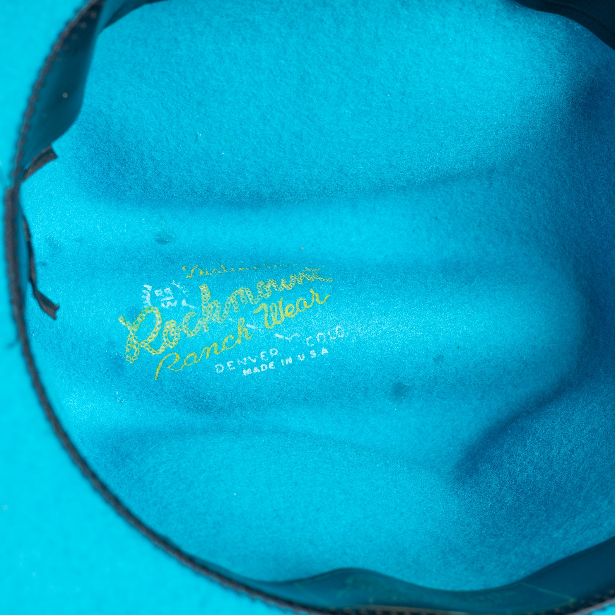 Vintage Rockmount Ranch Wear Turquoise Cowboy Hat – Colorado Style 1777 (Rim 21.5")