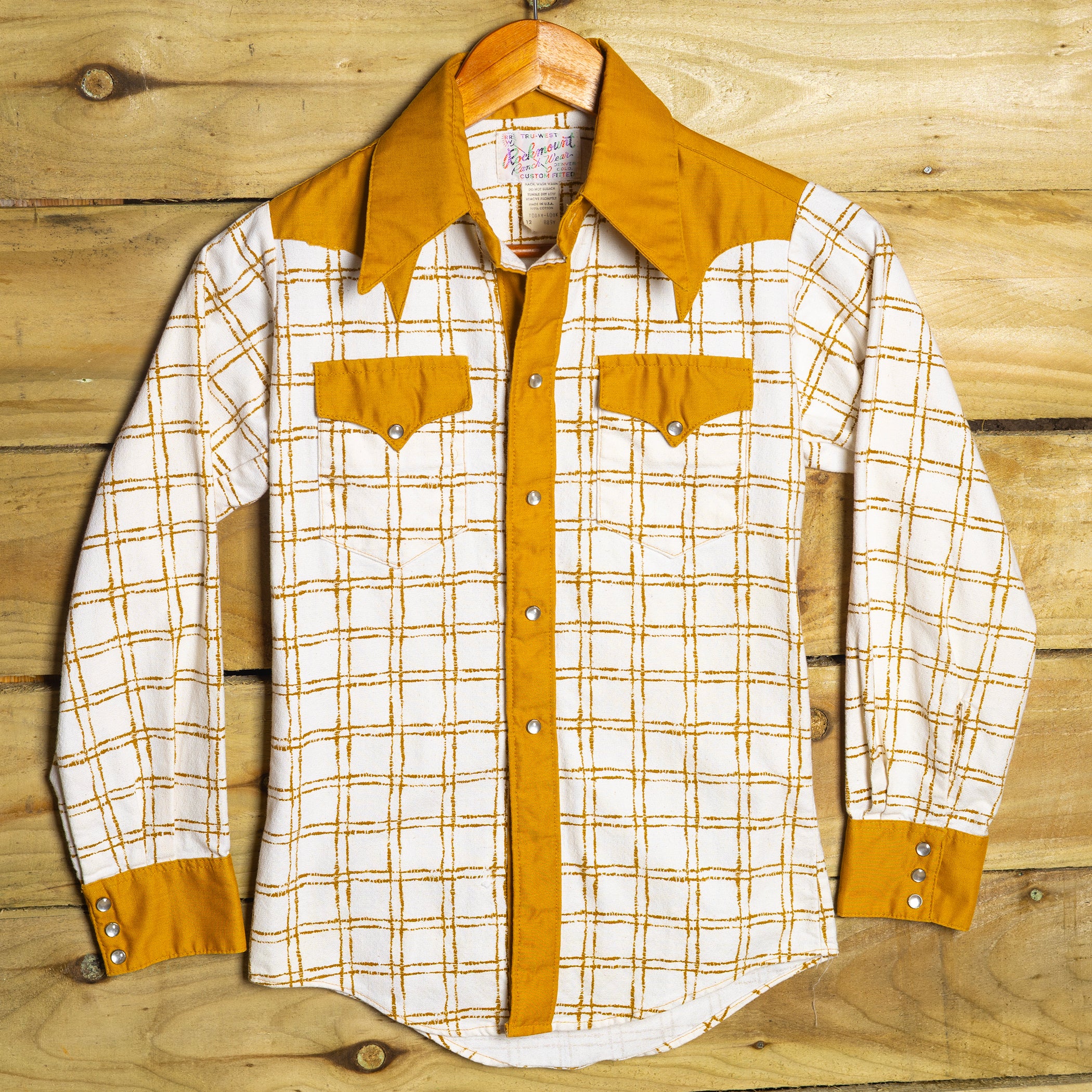 Vintage Rockmount Ranch Wear Boys Western Shirt with Pearl Snaps - Size 12