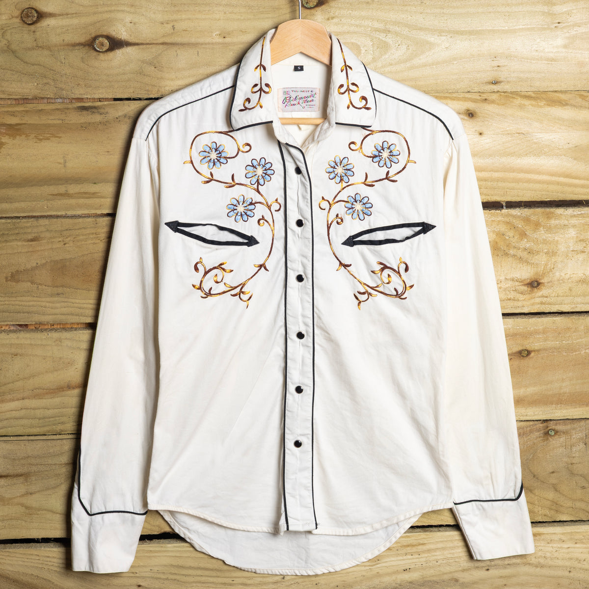 Vintage Rockmount White Floral Embroidered Western Shirt – Women's S