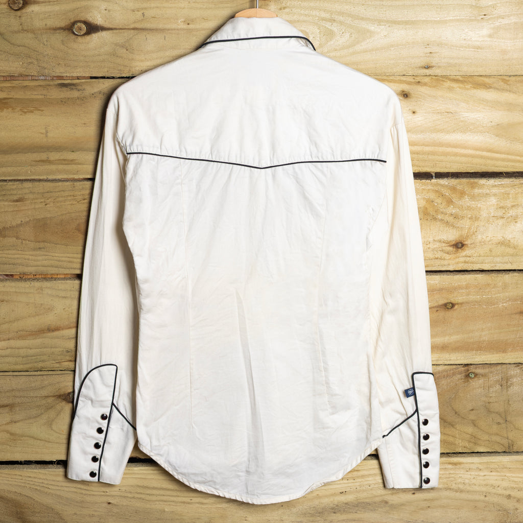Vintage Rockmount White Floral Embroidered Western Shirt – Women's S