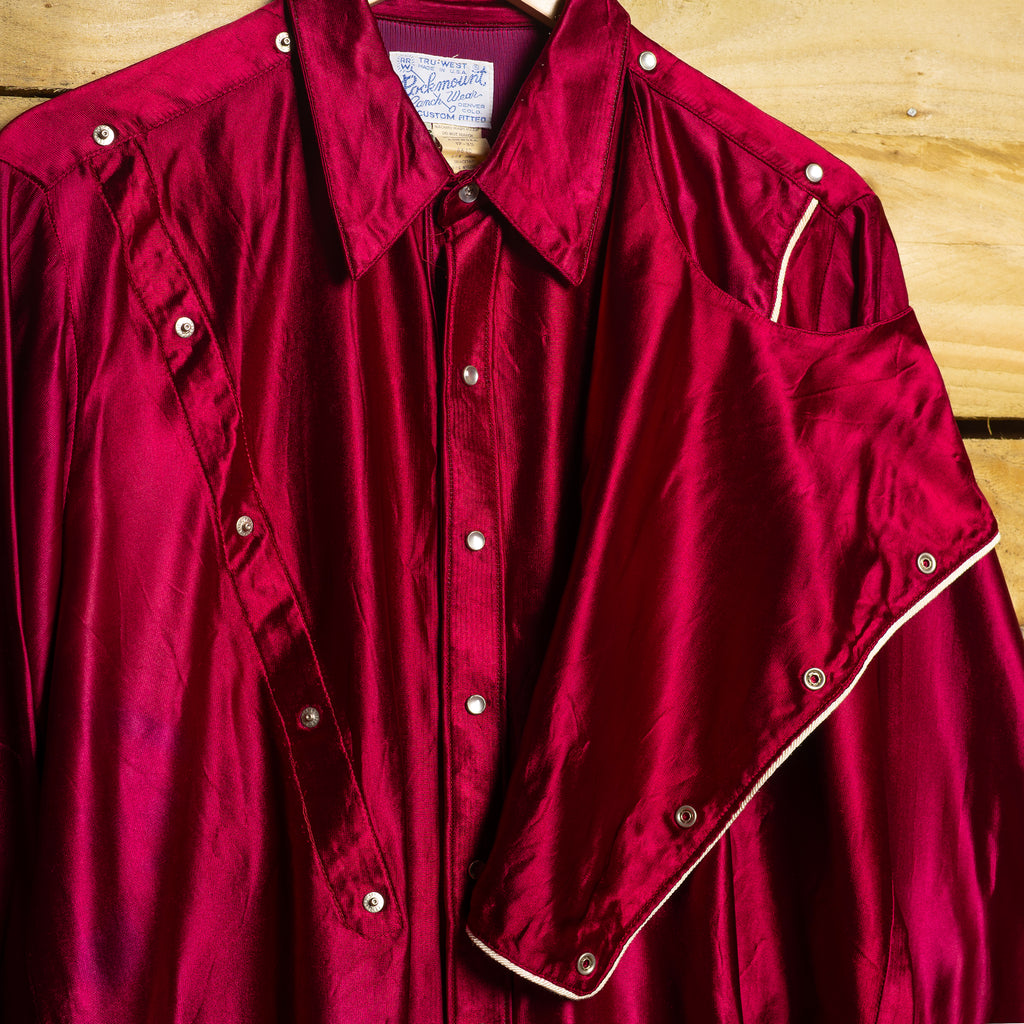 Vintage Rockmount Ranch Wear Red Bibbed Western Shirt — XL