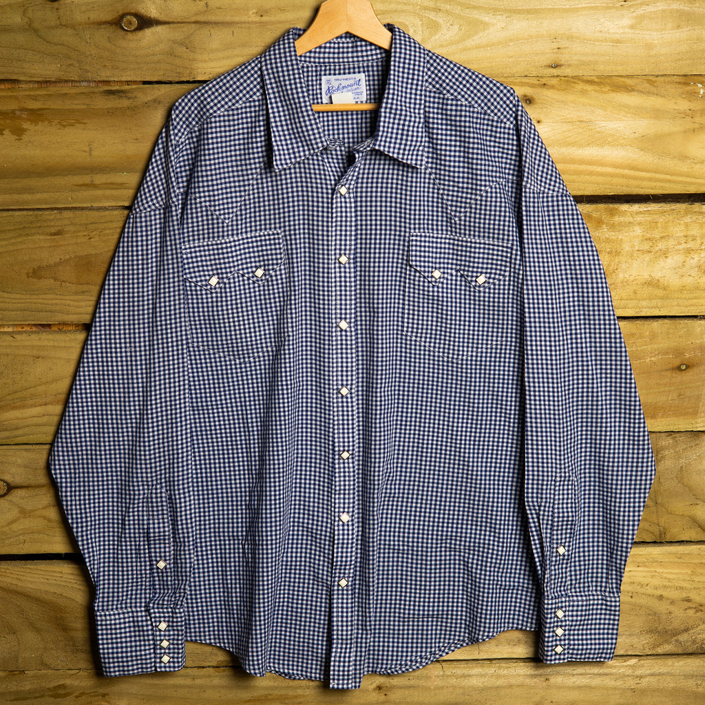 Rockmount Ranch Wear Blue & White Check Western Shirt – XXL