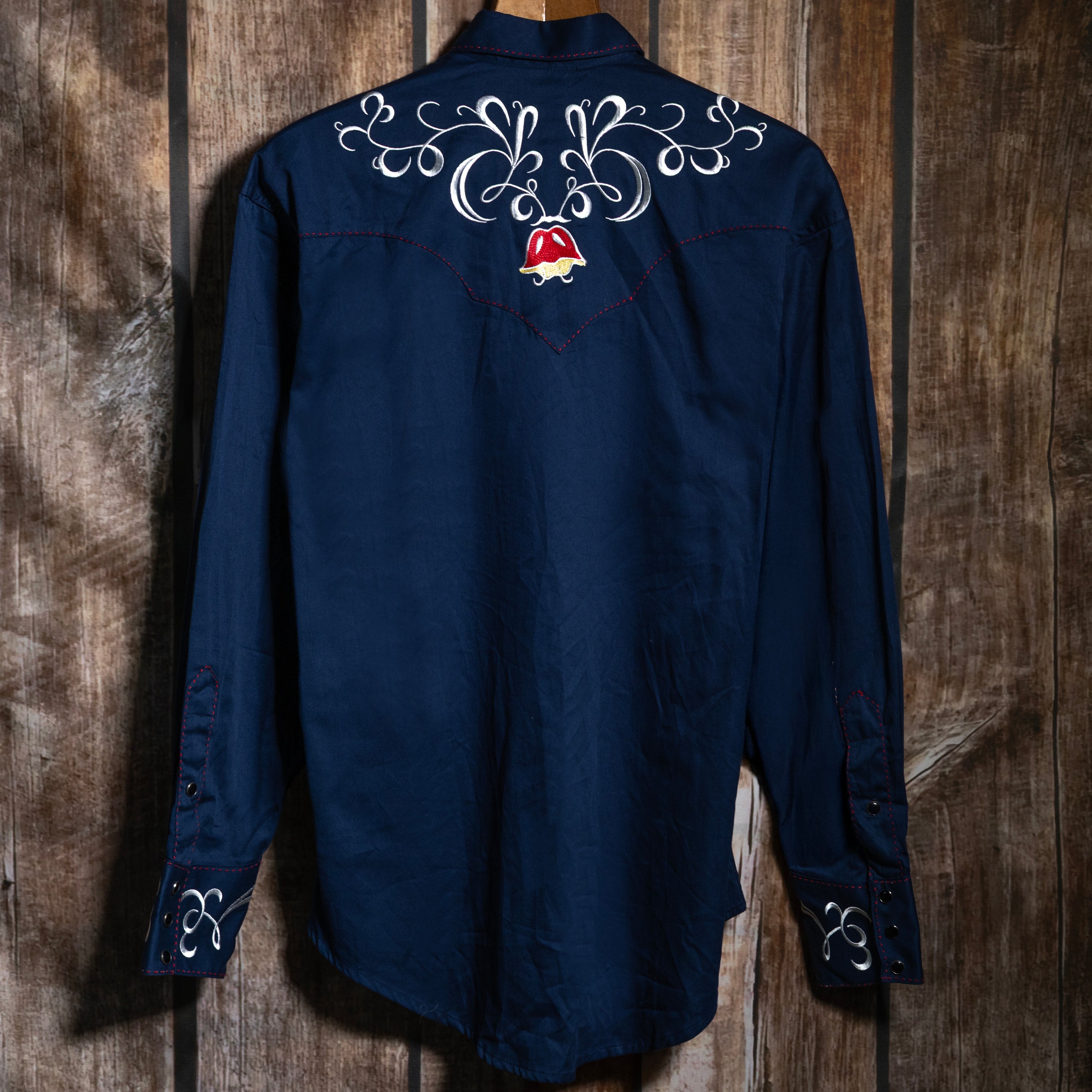 NWT Rockmount Ranchwear Limited Edition Navy Embroidered Tulip Western Shirt