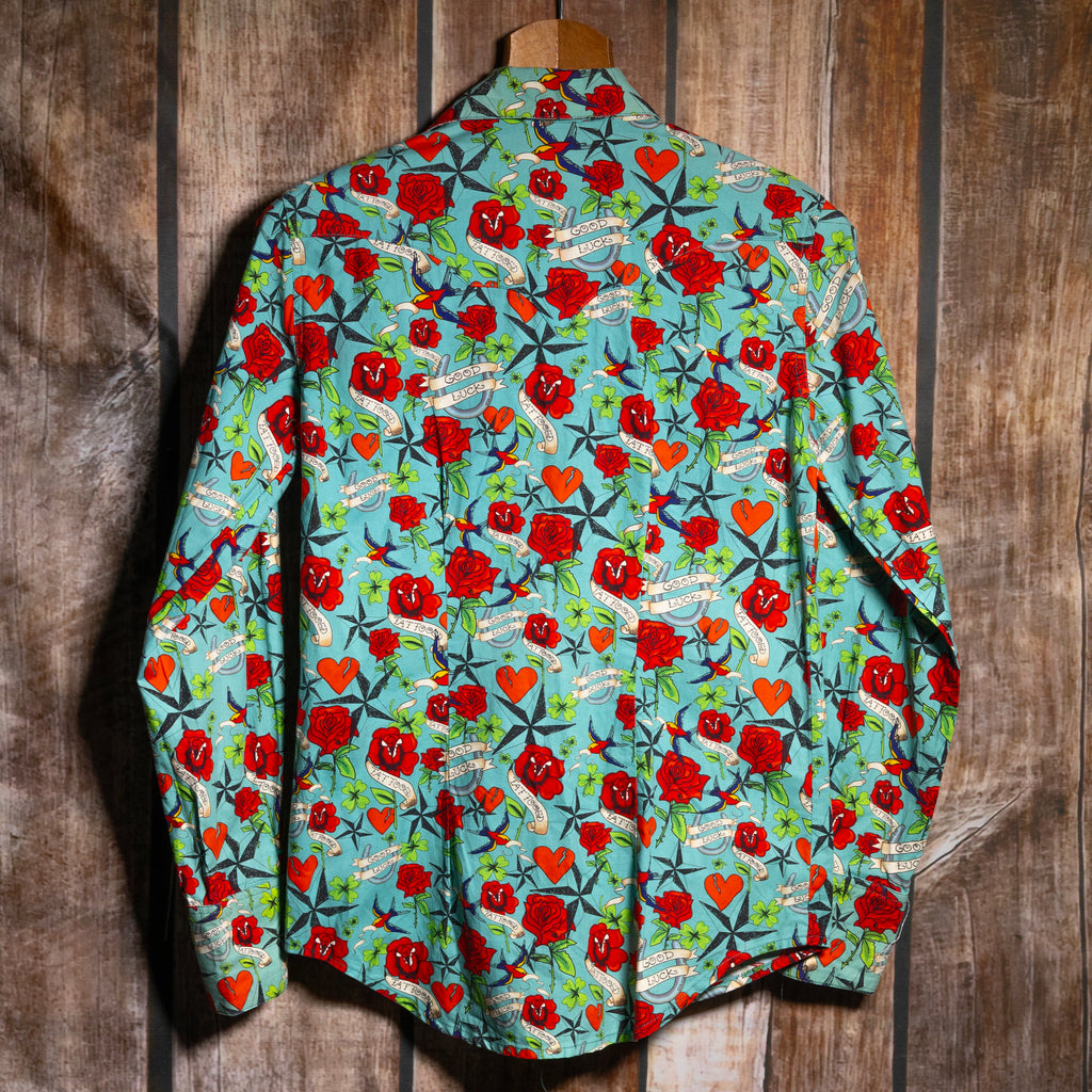 Rockmount Ranch Wear Tattoo Print Western Shirt M/10