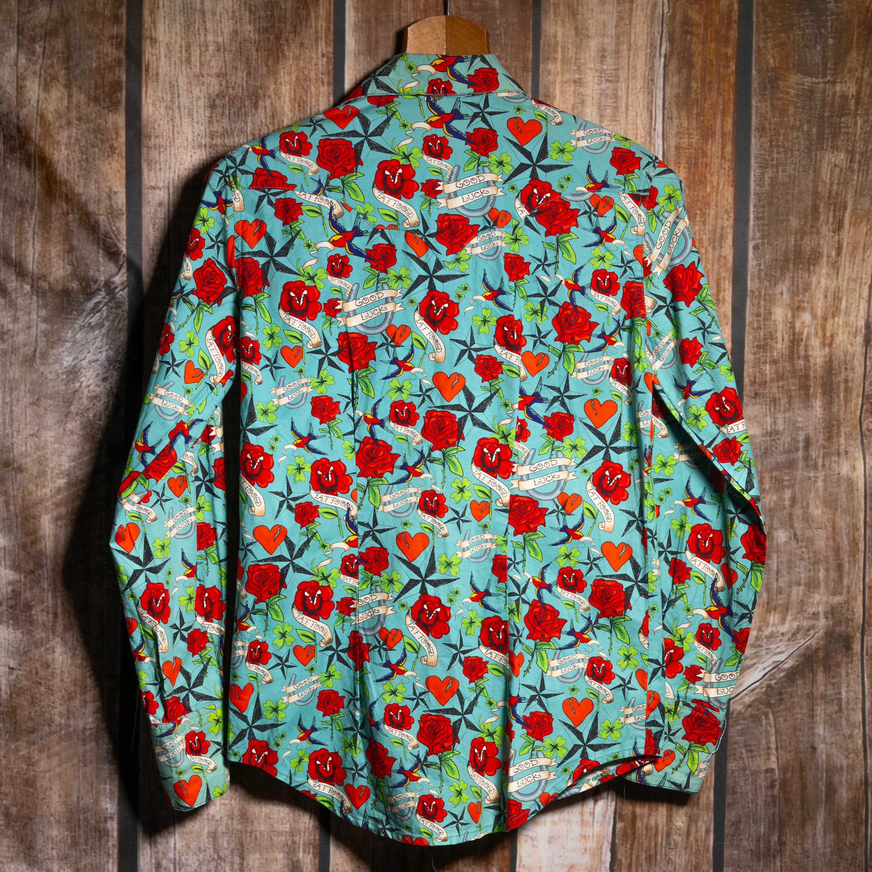Rockmount Ranch Wear Tattoo Print Western Shirt M/10