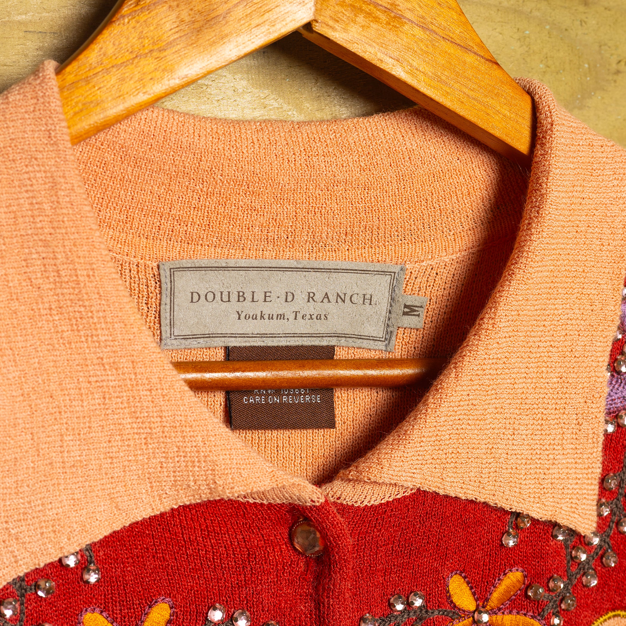 Double D Ranch Beaded Western Waistcoat with Diamanté Buttons - Size M/10