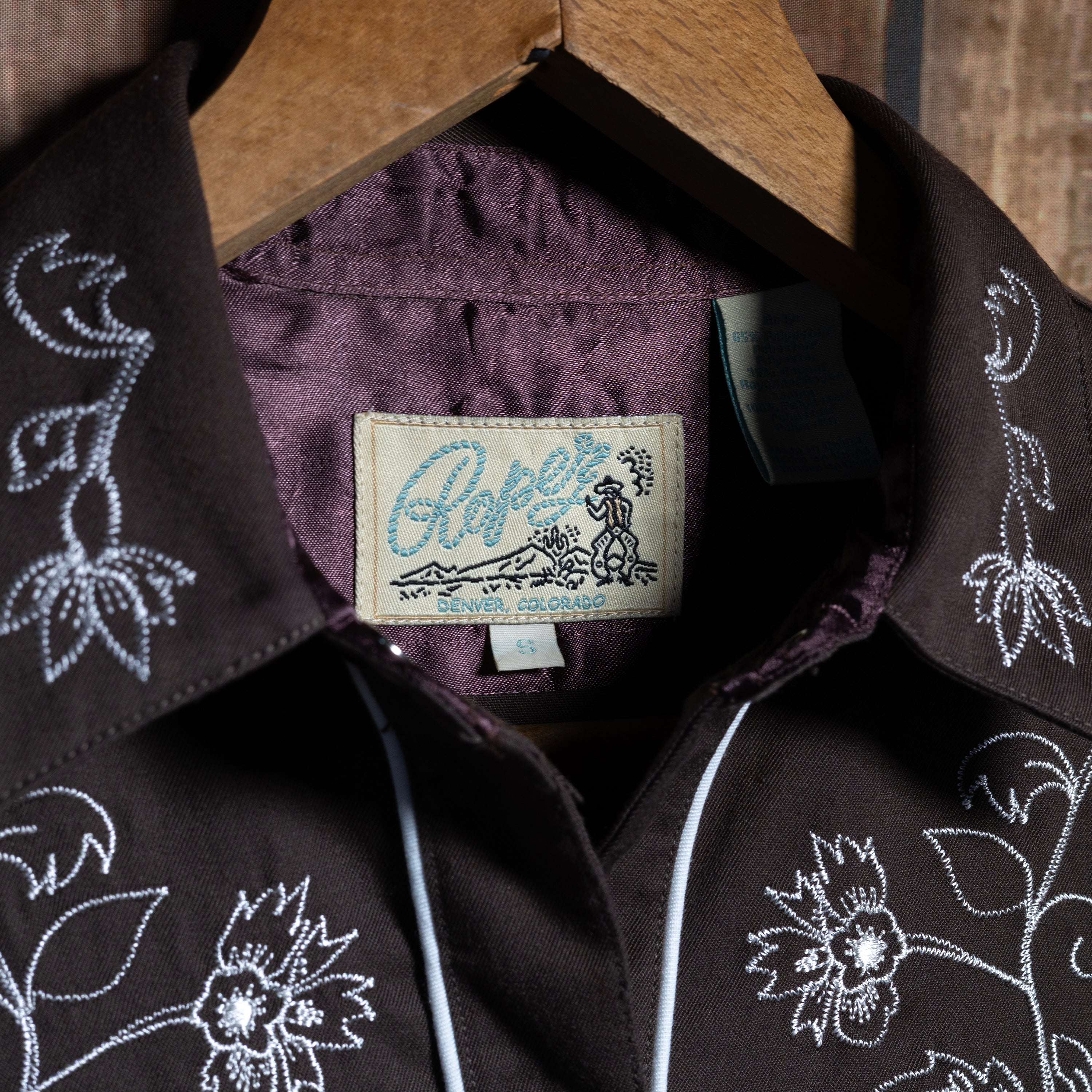 Roper Embroidered Brown Long Sleeve Western Shirt