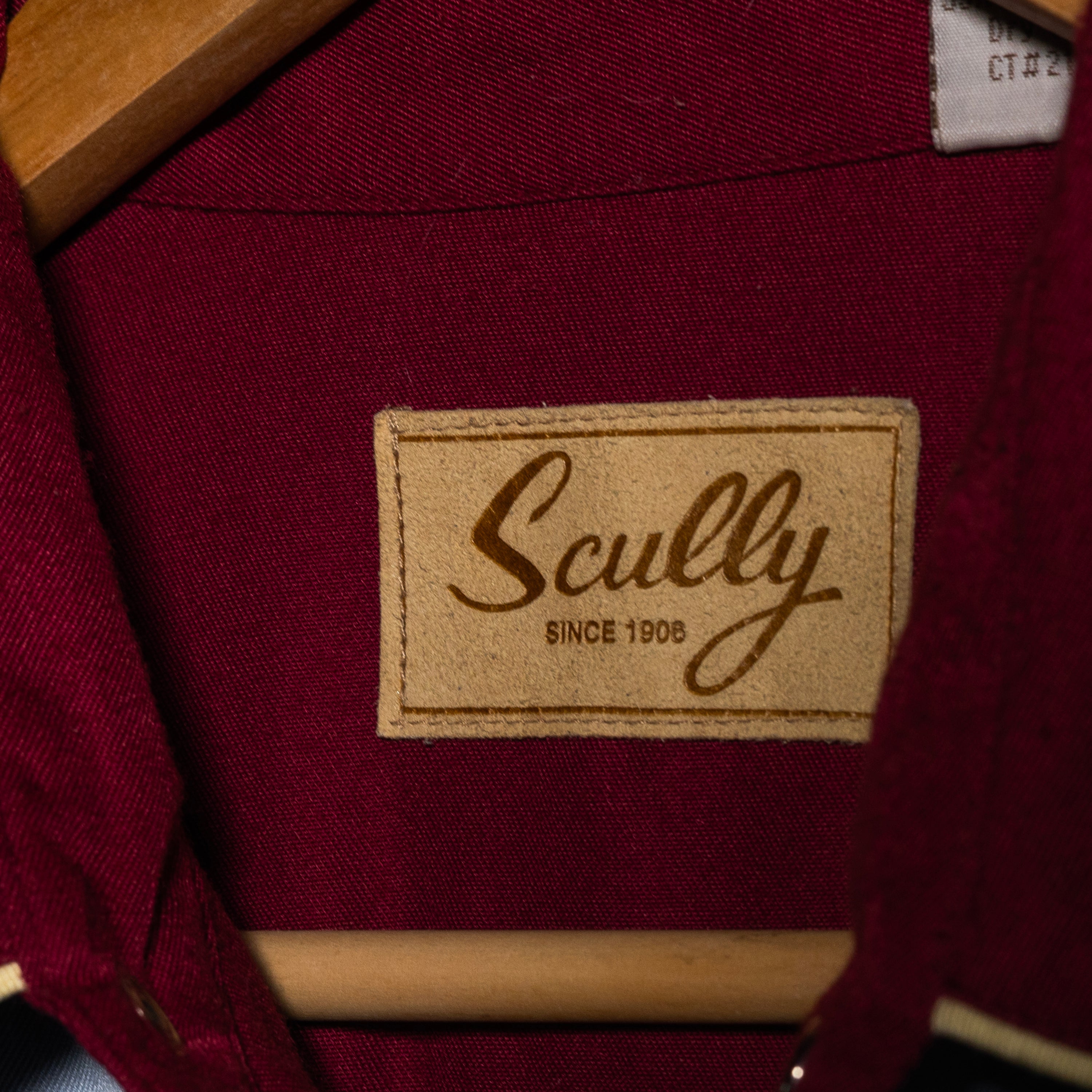 Vintage Scully Western Wear Burgundy and Blue Embroidered Cowboy Shirt