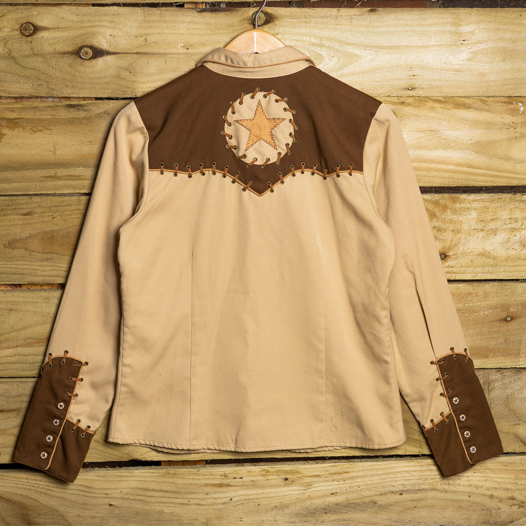 Vintage Scully Ranchwear Women’s Two-Tone Embroidered Pearl Snap Western Shirt – Size M