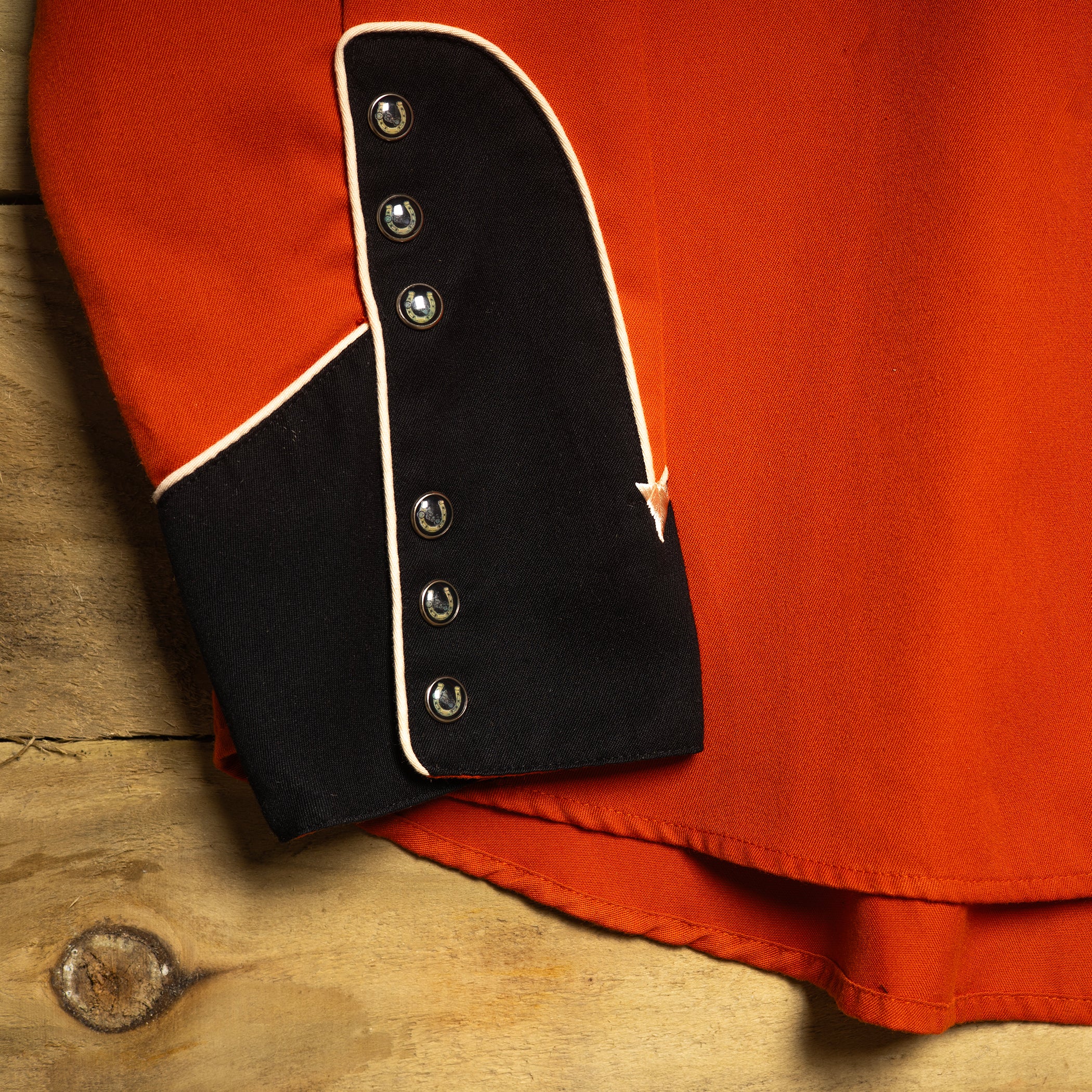 Scully Western Embroidered Orange and Black Cowboy Shirt XL