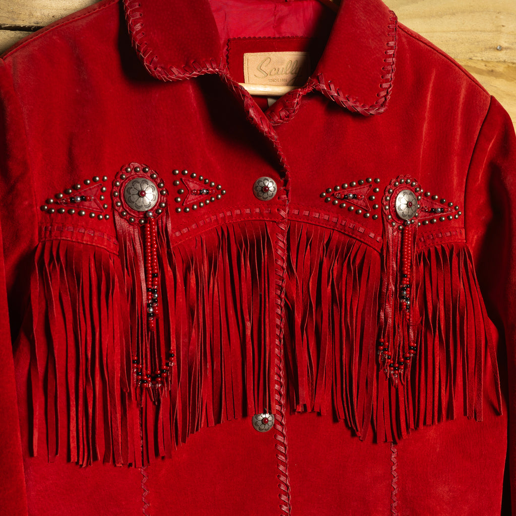 Vintage Scully Red Suede Leather Western Jacket – M / 12–14