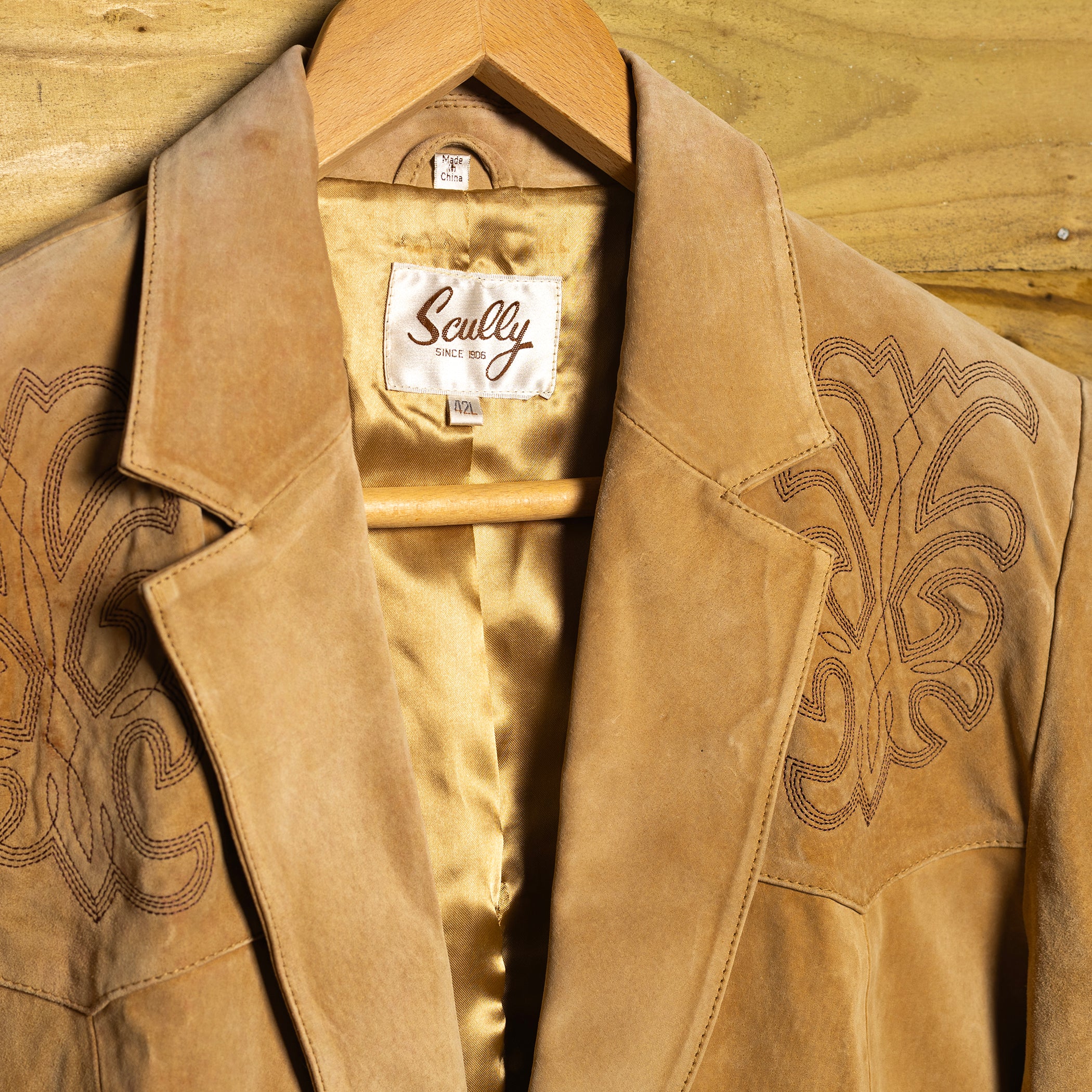 Scully Western Wear Brown Leather Embroidered Jacket L