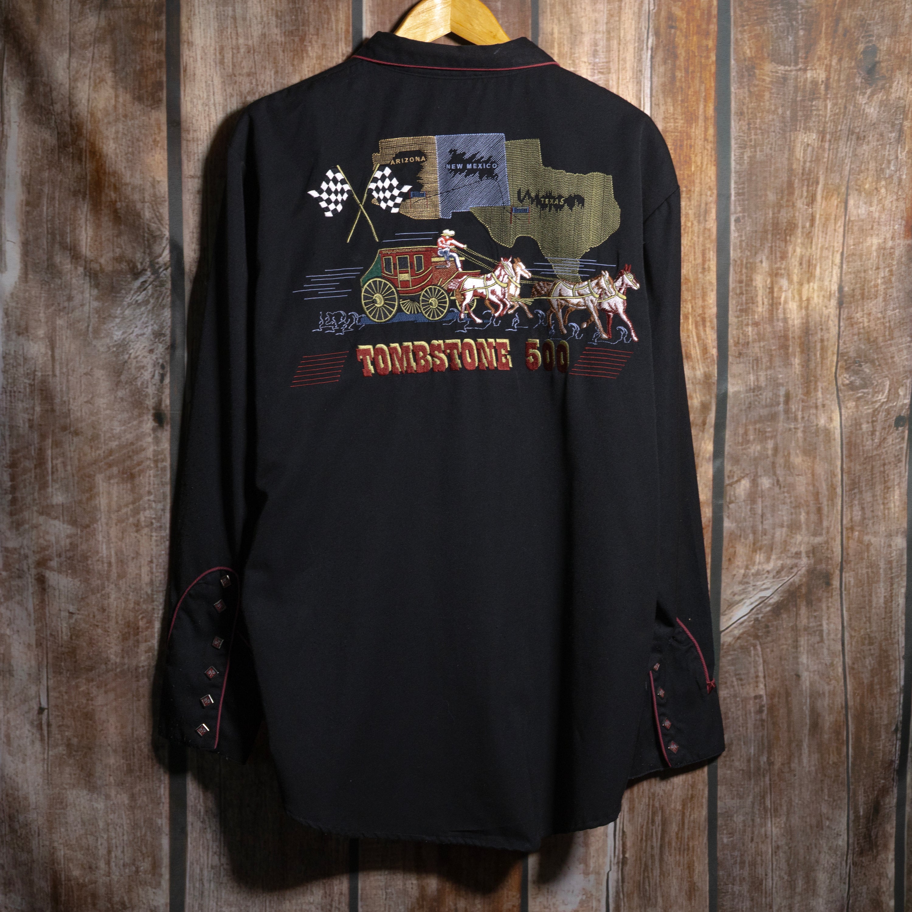 Vintage Scully Wester Wear Embroidered Black Western Shirt L