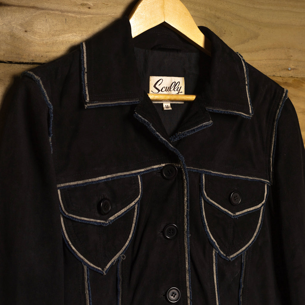 Vintage Scully Black Suede Western Jacket - Women's M (12-14)