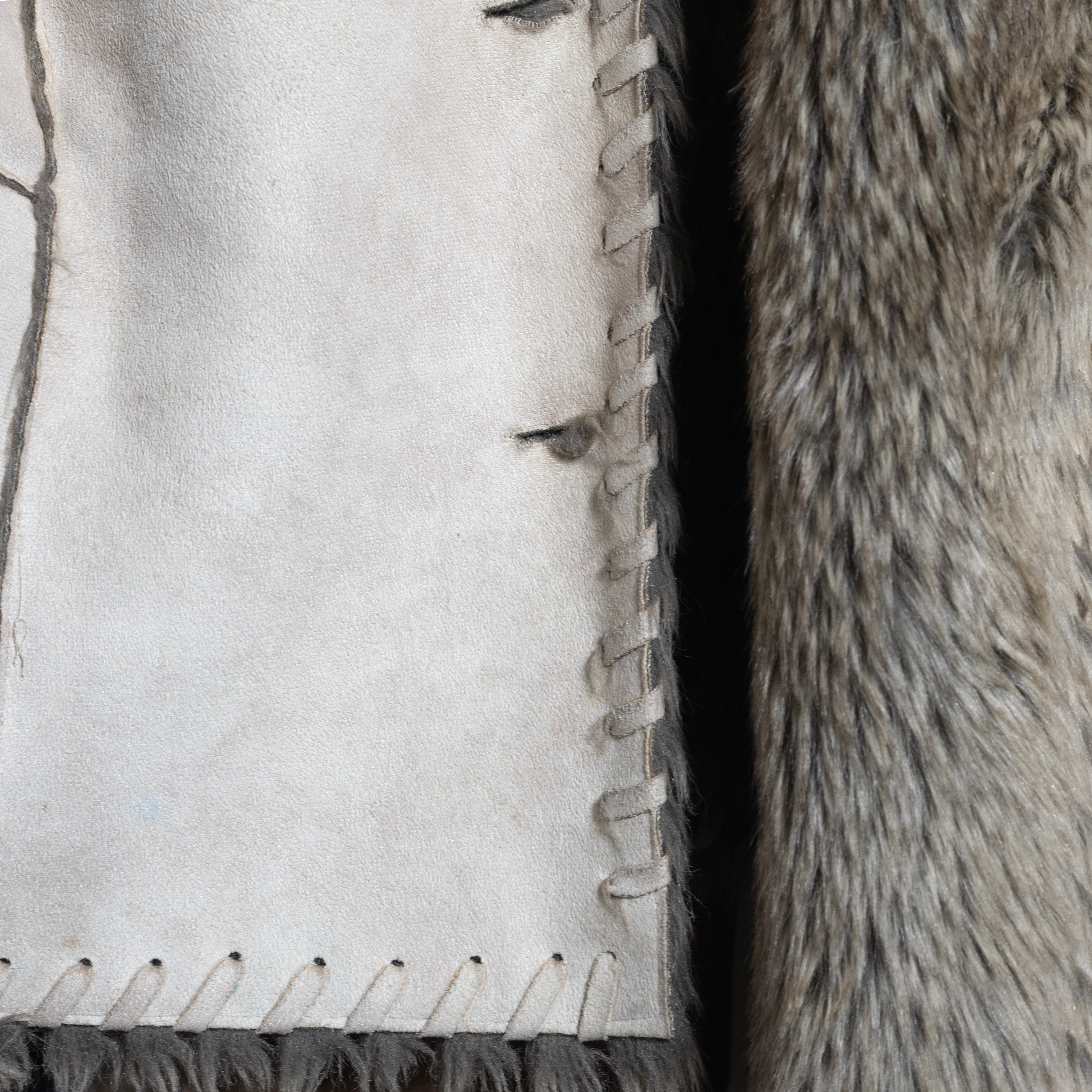 Scully Western Wear Faux Fur and Suede Vest XL/14