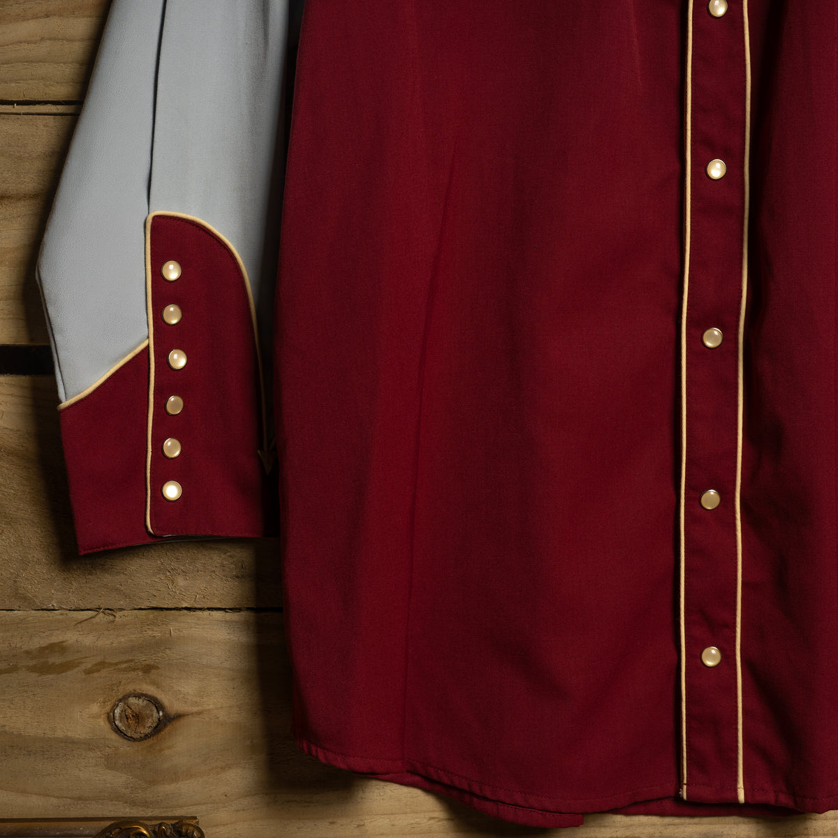 Vintage Scully Western Wear Floral Embroidered Burgundy & Blue Western Shirt - Pearl Snaps - Size XXL
