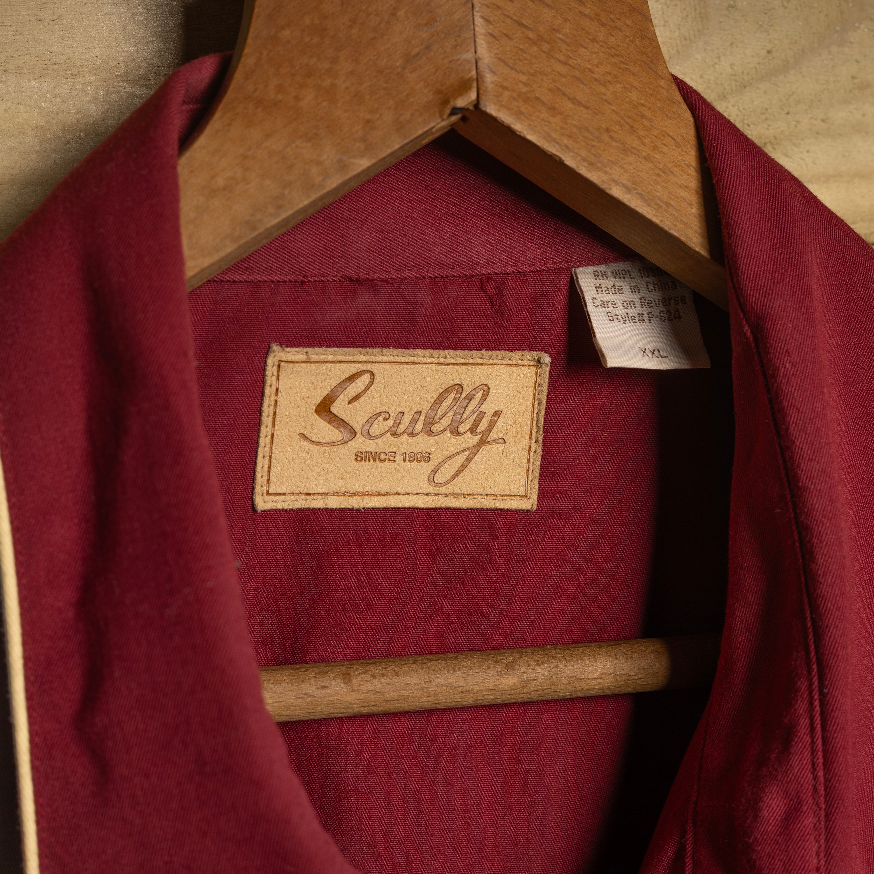 Vintage Scully Western Wear Floral Embroidered Burgundy & Blue Western Shirt - Pearl Snaps - Size XXL