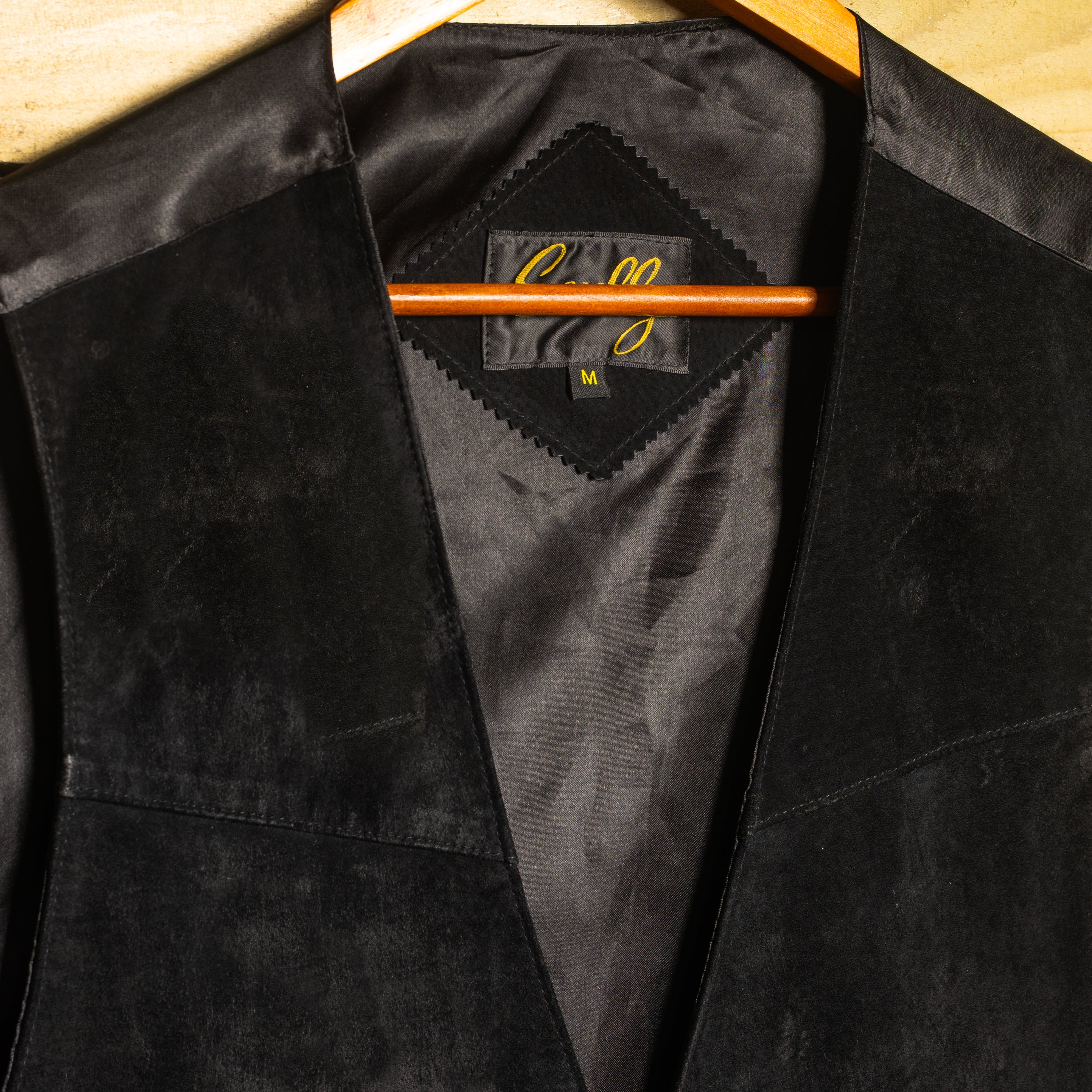 Vintage Scully Western Wear Black Leather Suede Button-Up Vest – Size M