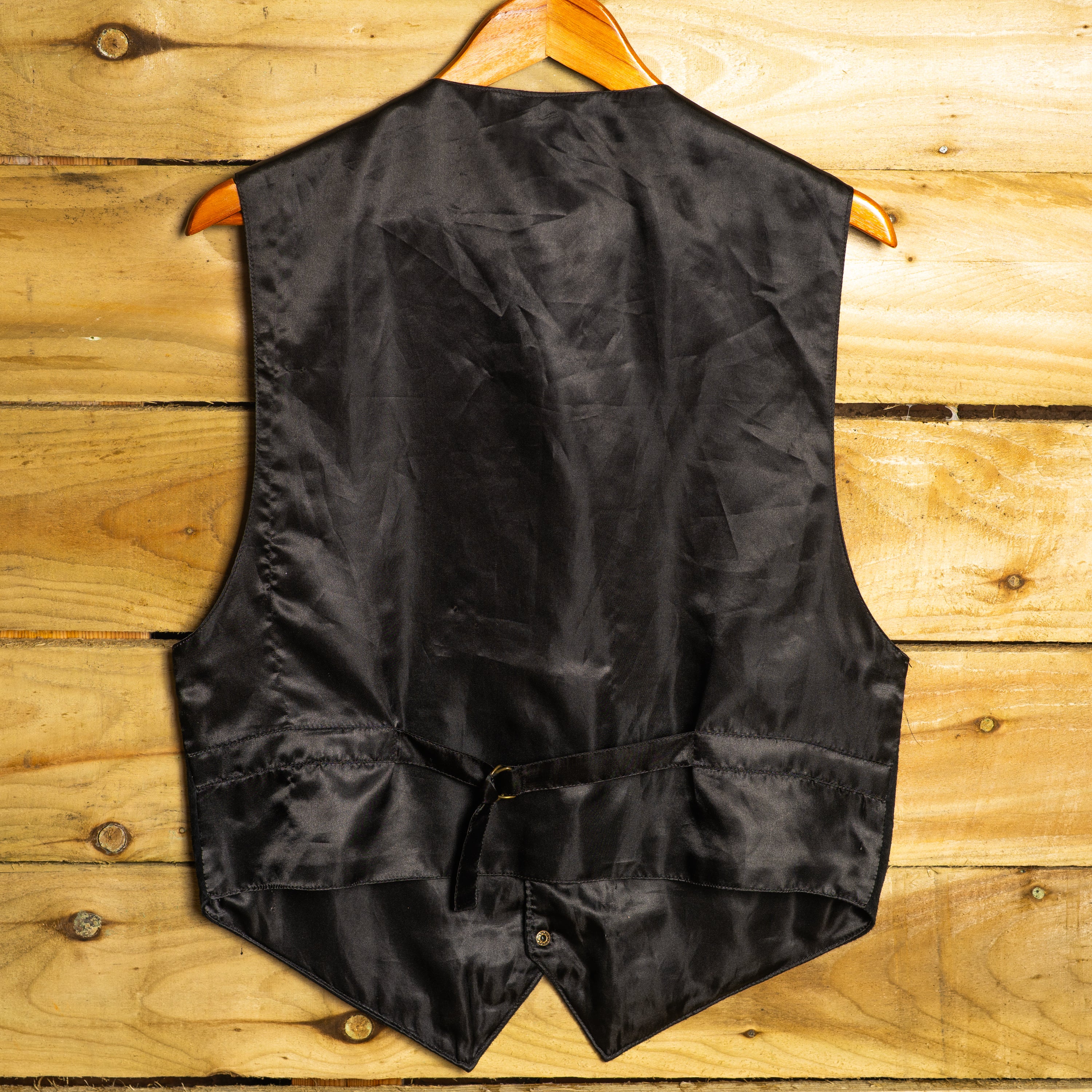 Vintage Scully Western Wear Black Leather Suede Button-Up Vest – Size M