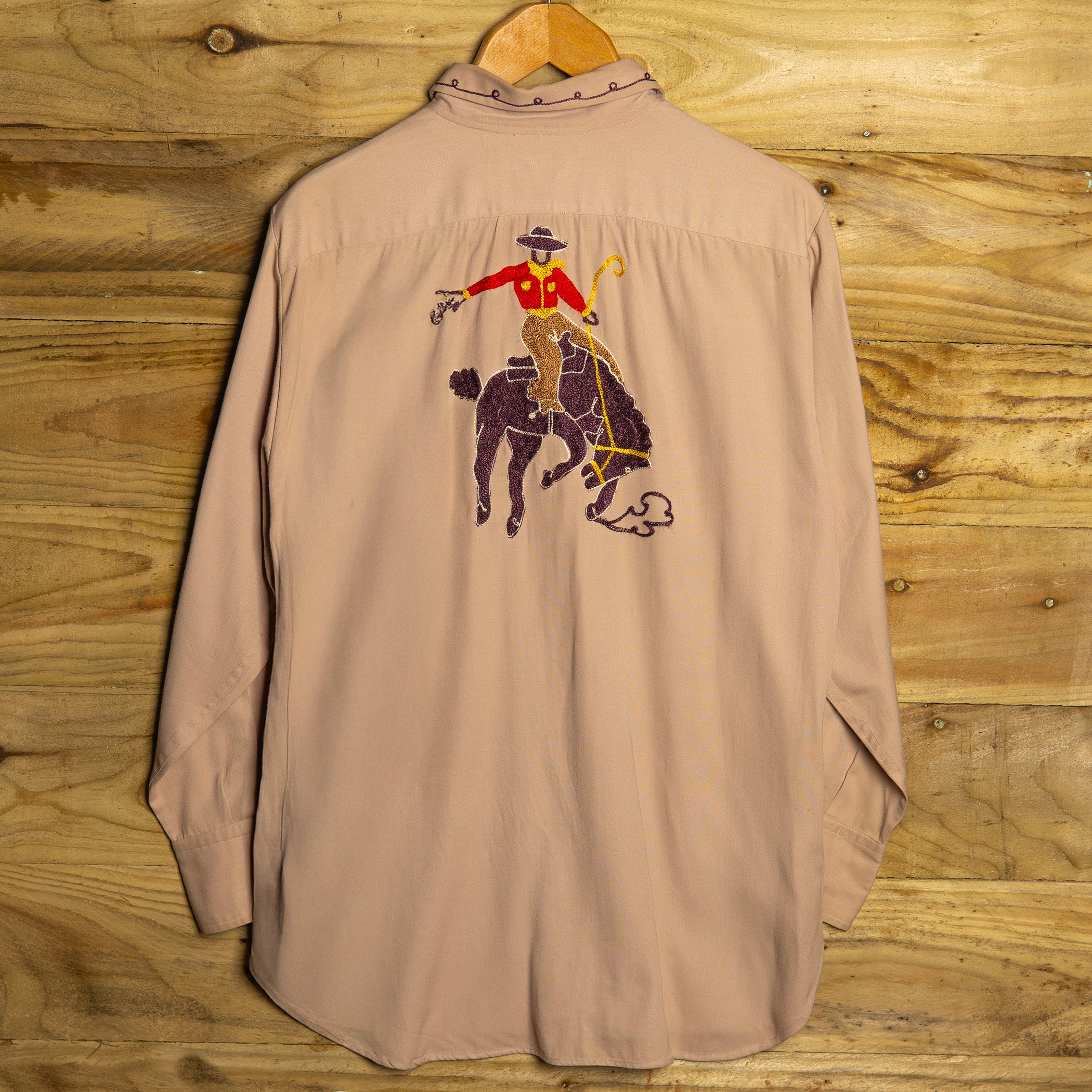 1950s Vintage Tem Tex Western Wear Embroidered Cowboy Shirt